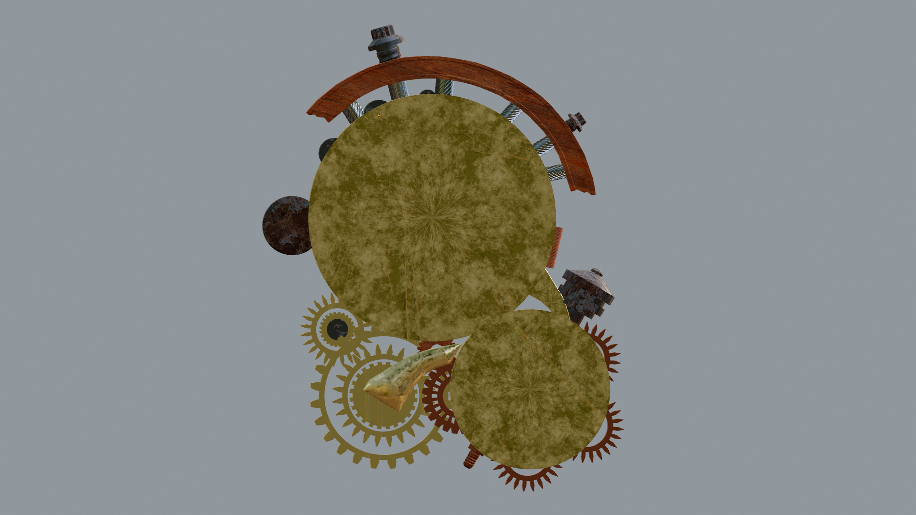 Gears Wall Clock 3D model_2