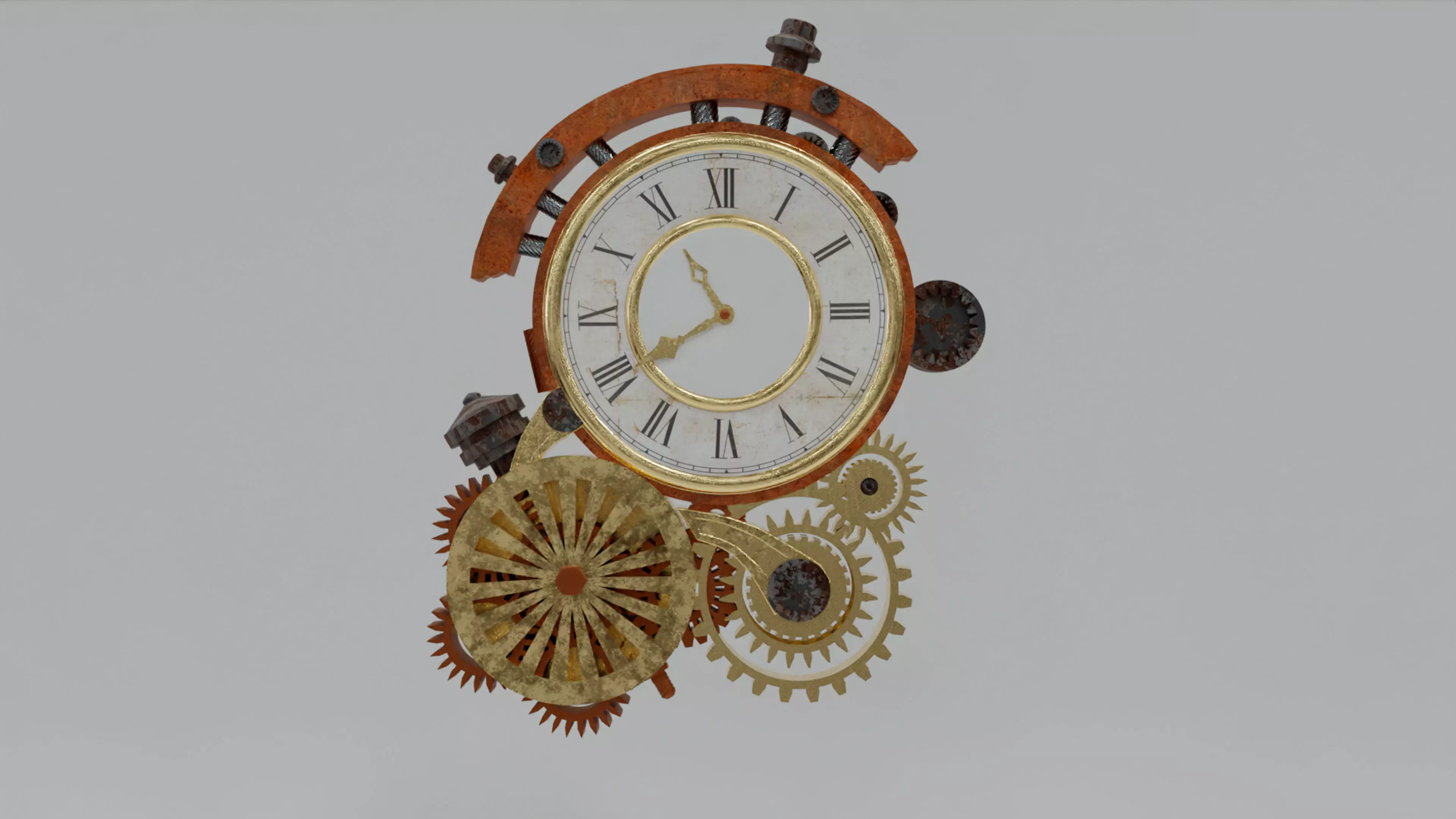 Gears Wall Clock 3D model_0