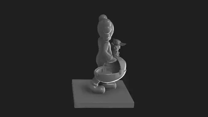 baby yoda with mom kaws