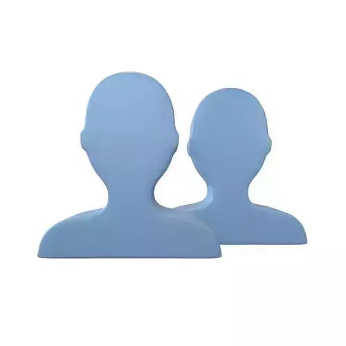 Two People Bust in Silhouette v1 001