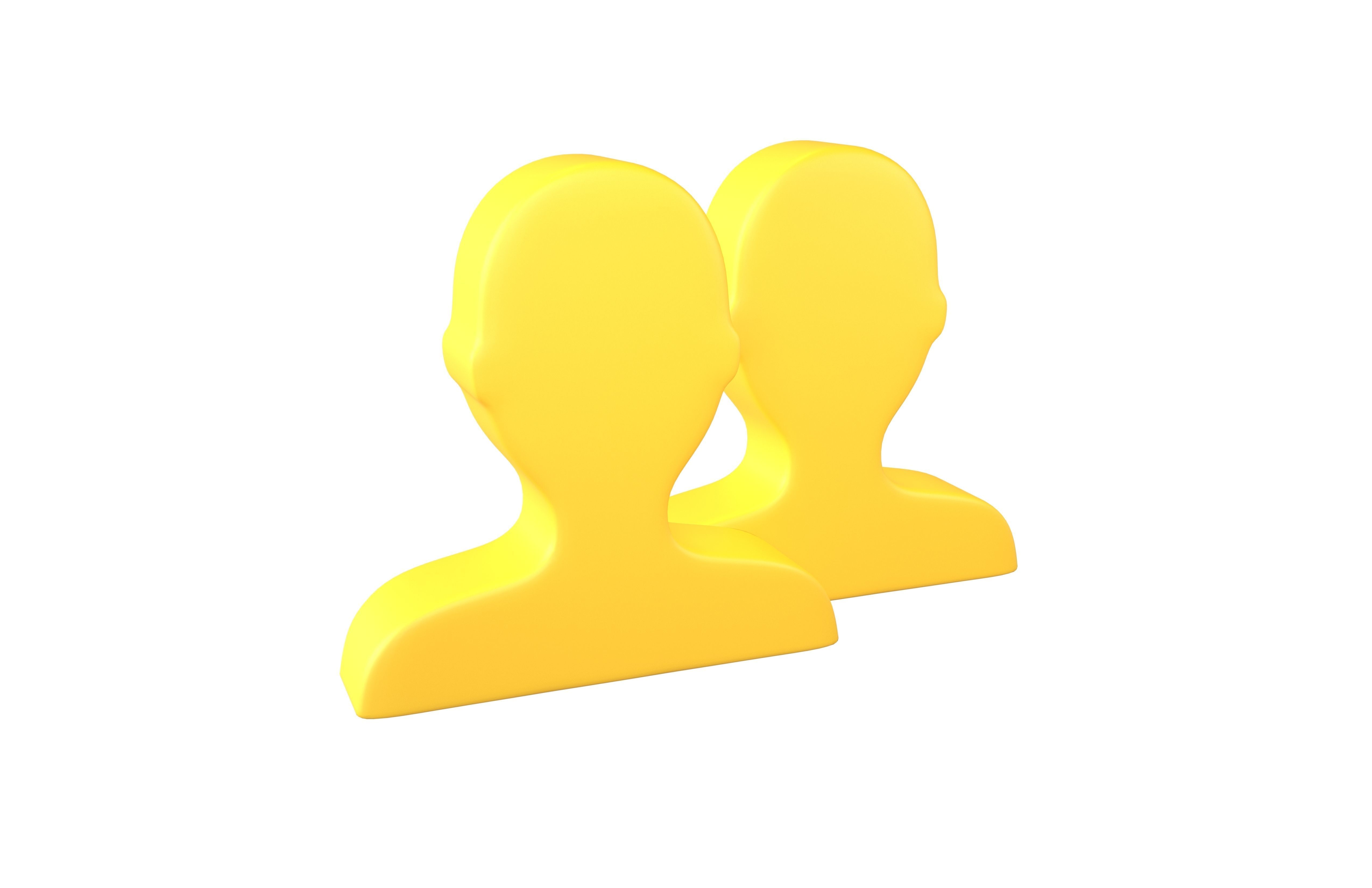 Two People Bust in Silhouette v1 002 Low-poly 3D model_2