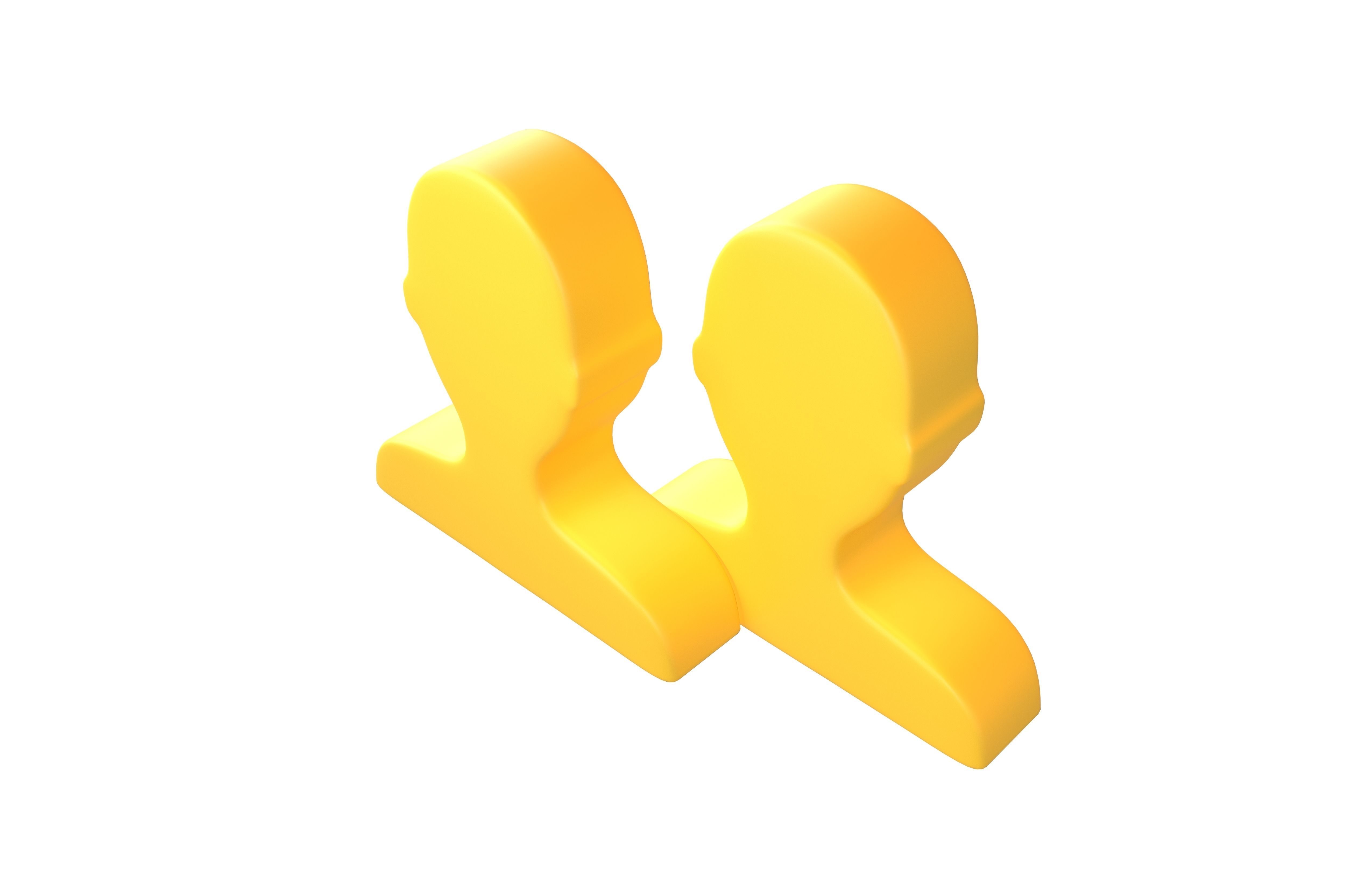 Two People Bust in Silhouette v1 002 Low-poly 3D model_3