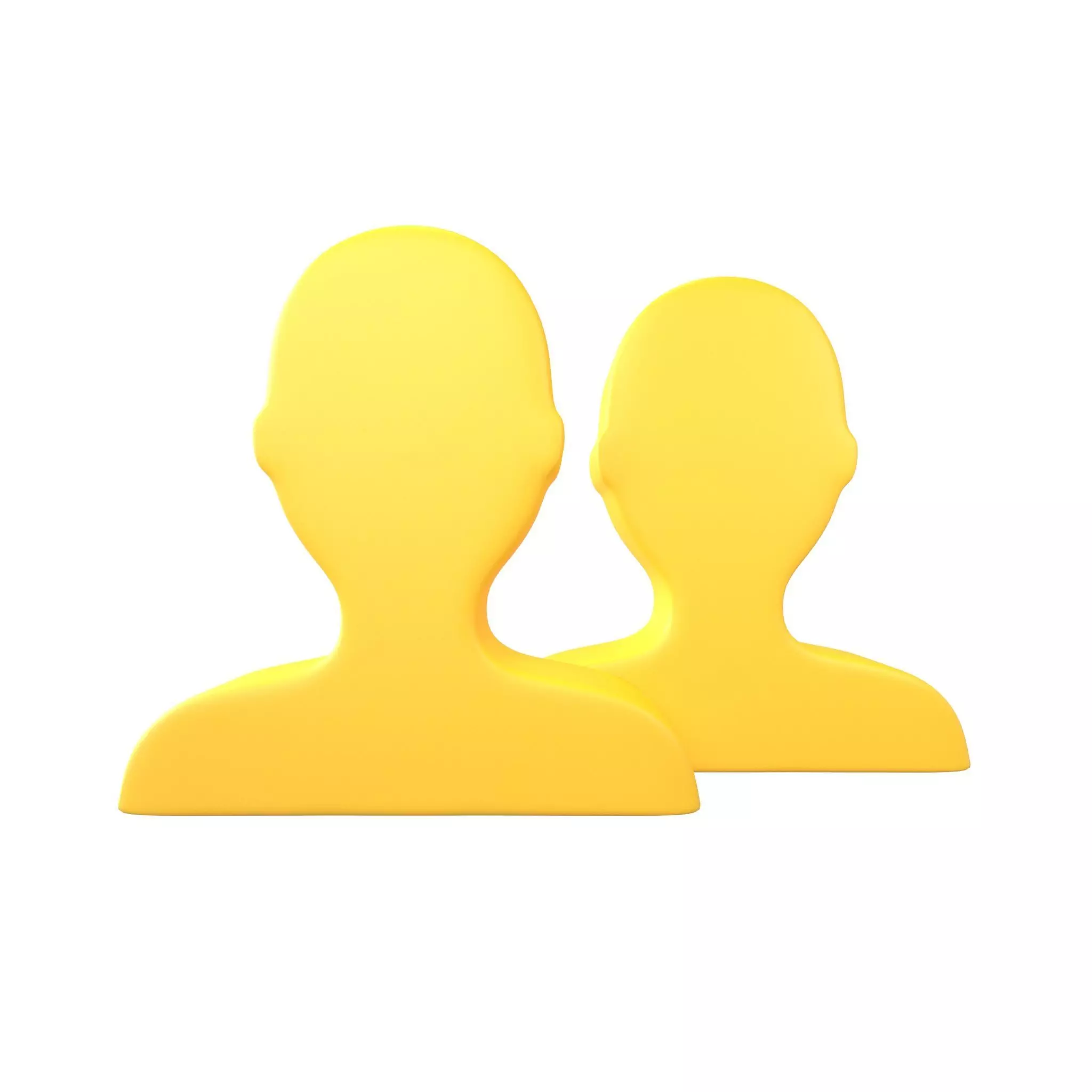 Two People Bust in Silhouette v1 002 Low-poly 3D model_0