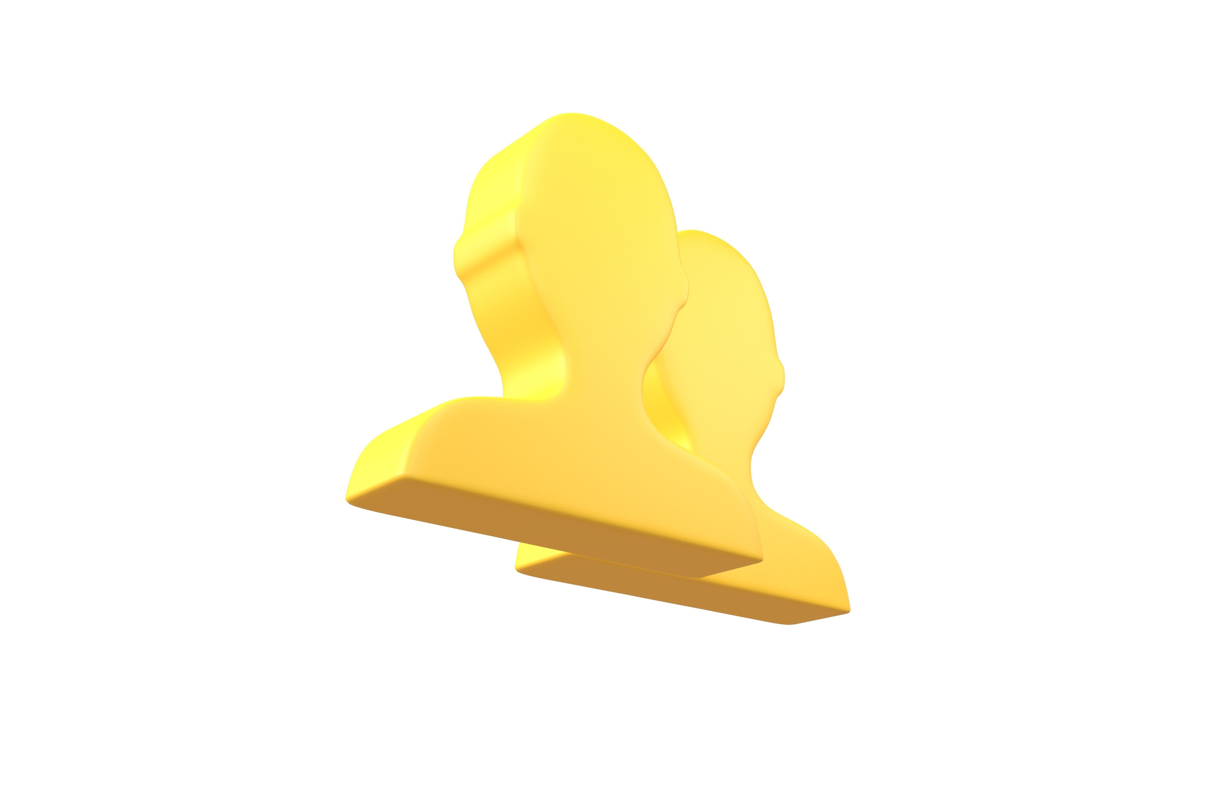 Two People Bust in Silhouette v1 002 Low-poly 3D model_1