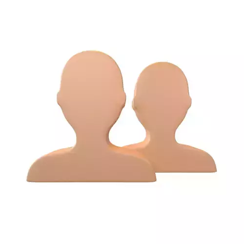 Two People Bust in Silhouette v1 005