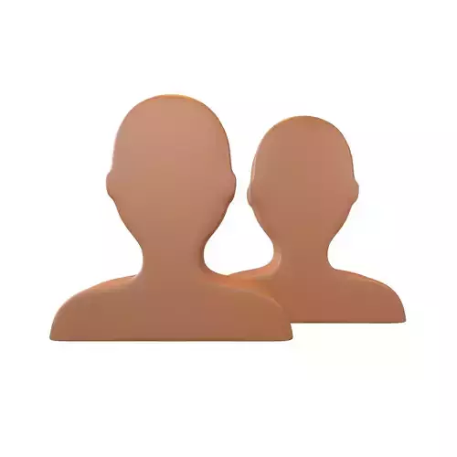 Two People Bust in Silhouette v1 006