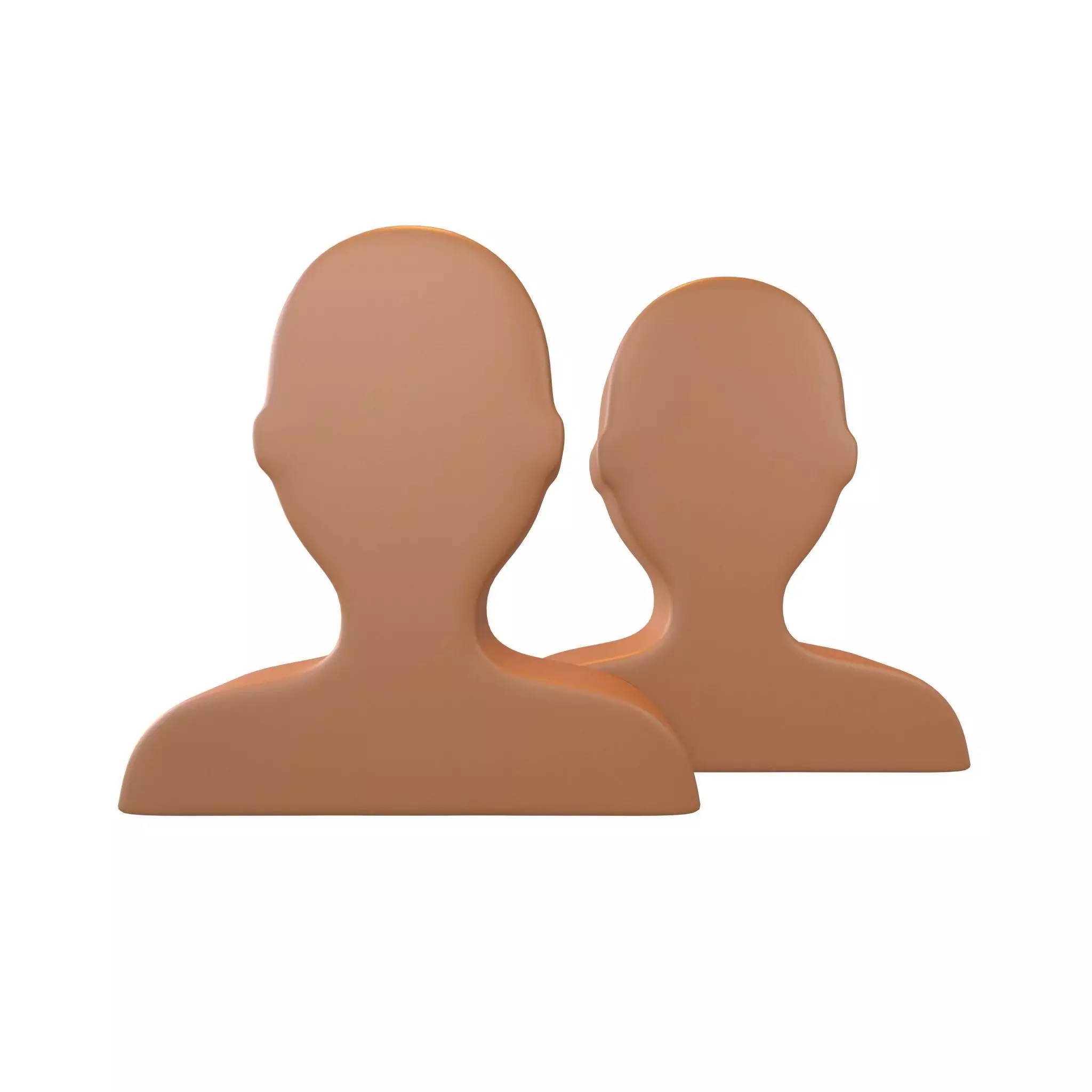 Two People Bust in Silhouette v1 006 Low-poly 3D model_0