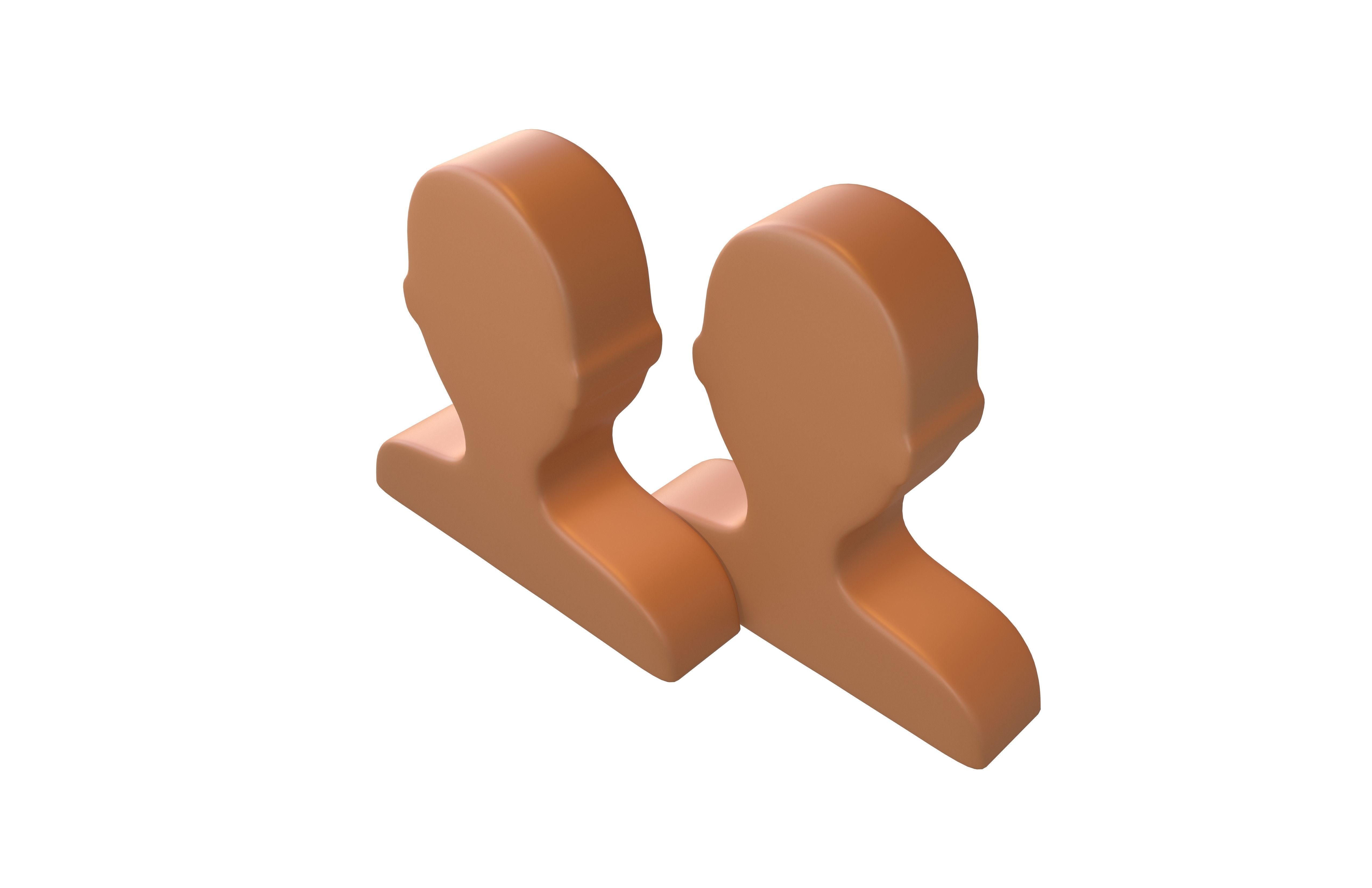 Two People Bust in Silhouette v1 006 Low-poly 3D model_1