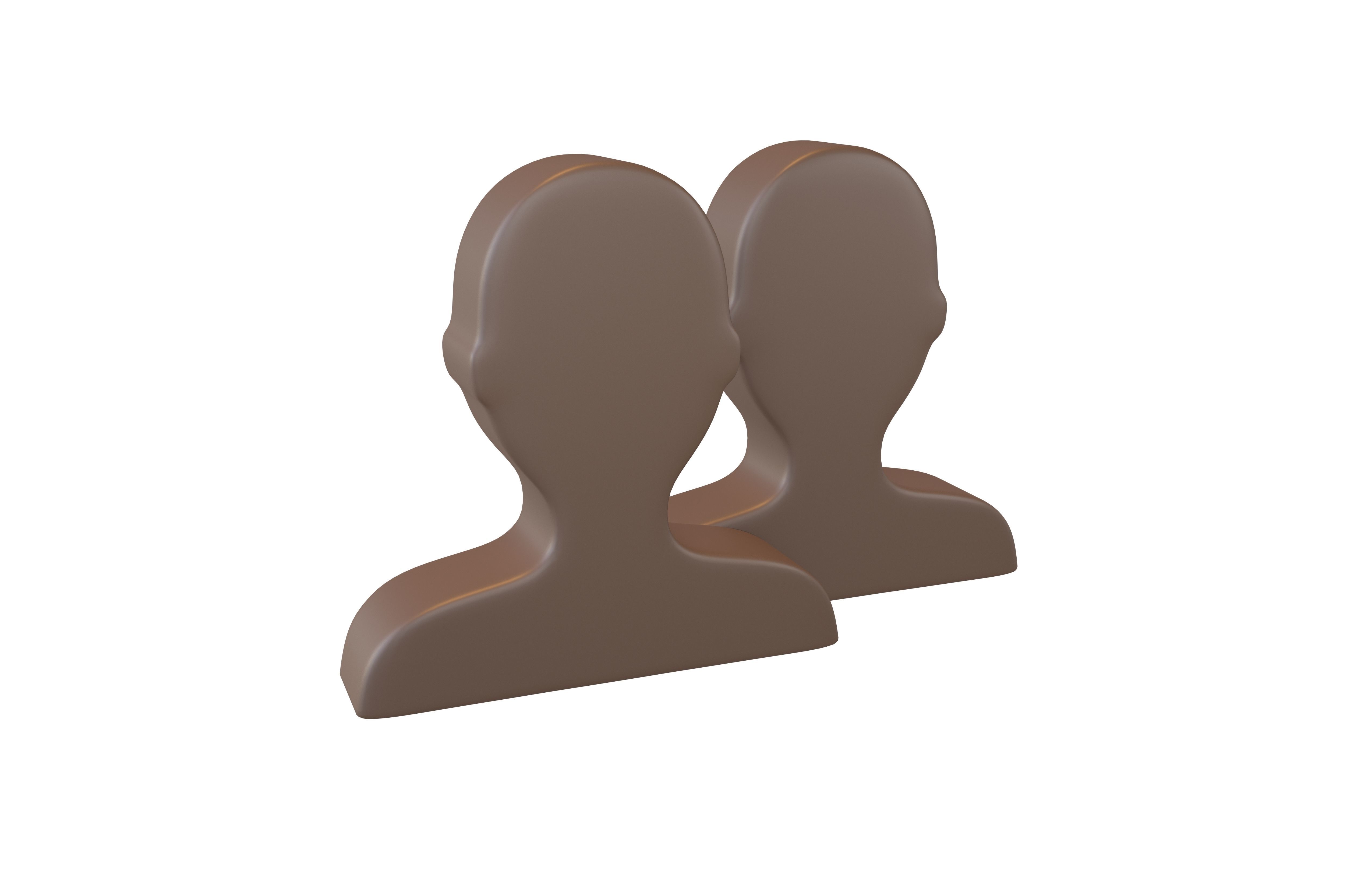 Two People Bust in Silhouette v1 007 Low-poly 3D model_1
