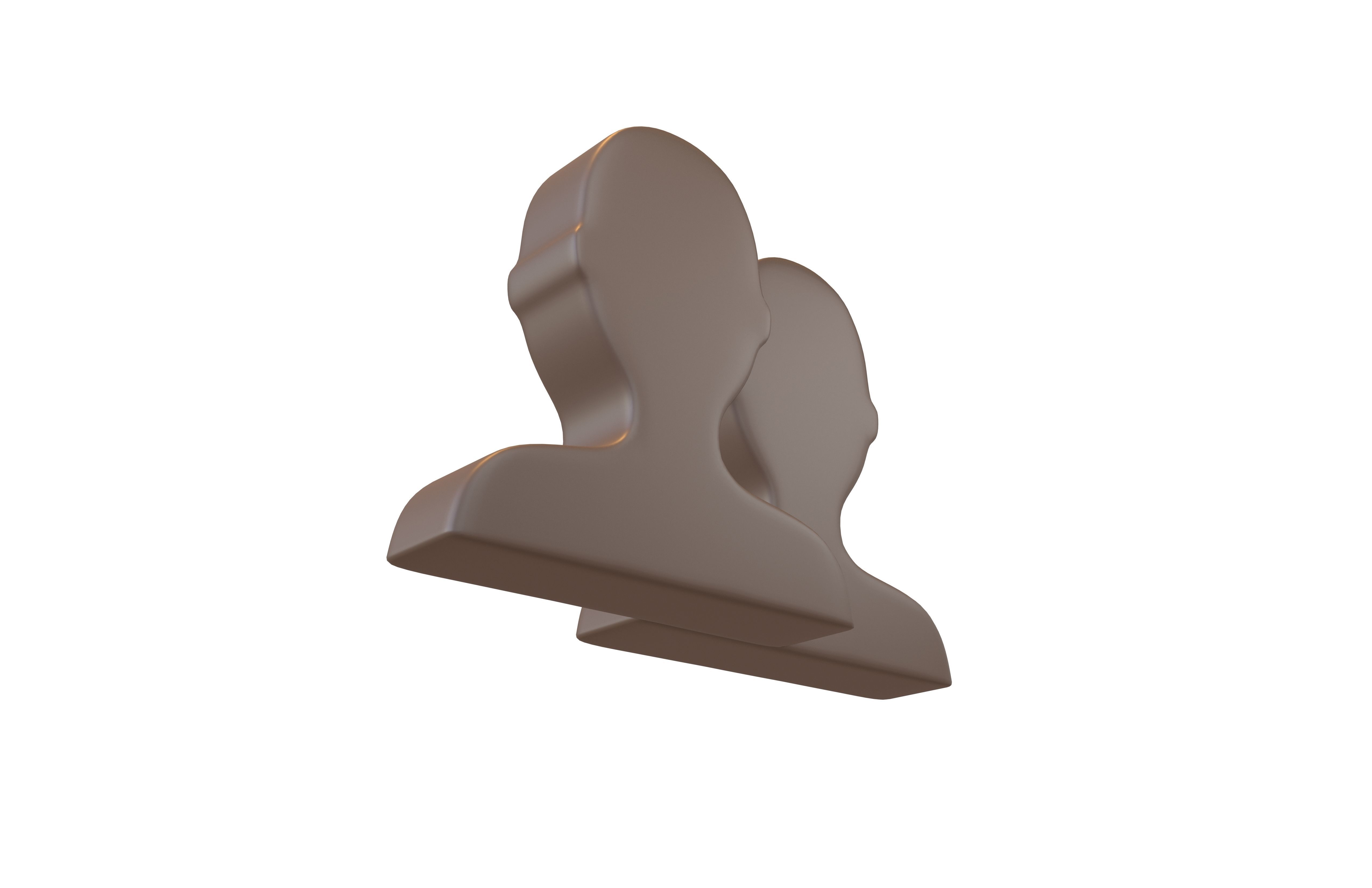 Two People Bust in Silhouette v1 007 Low-poly 3D model_3