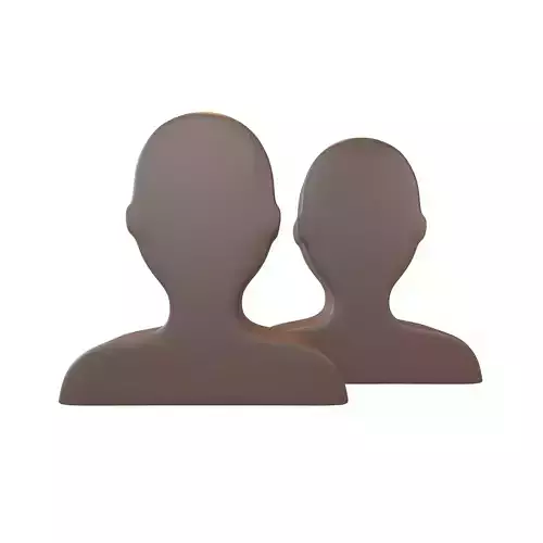Two People Bust in Silhouette v1 007