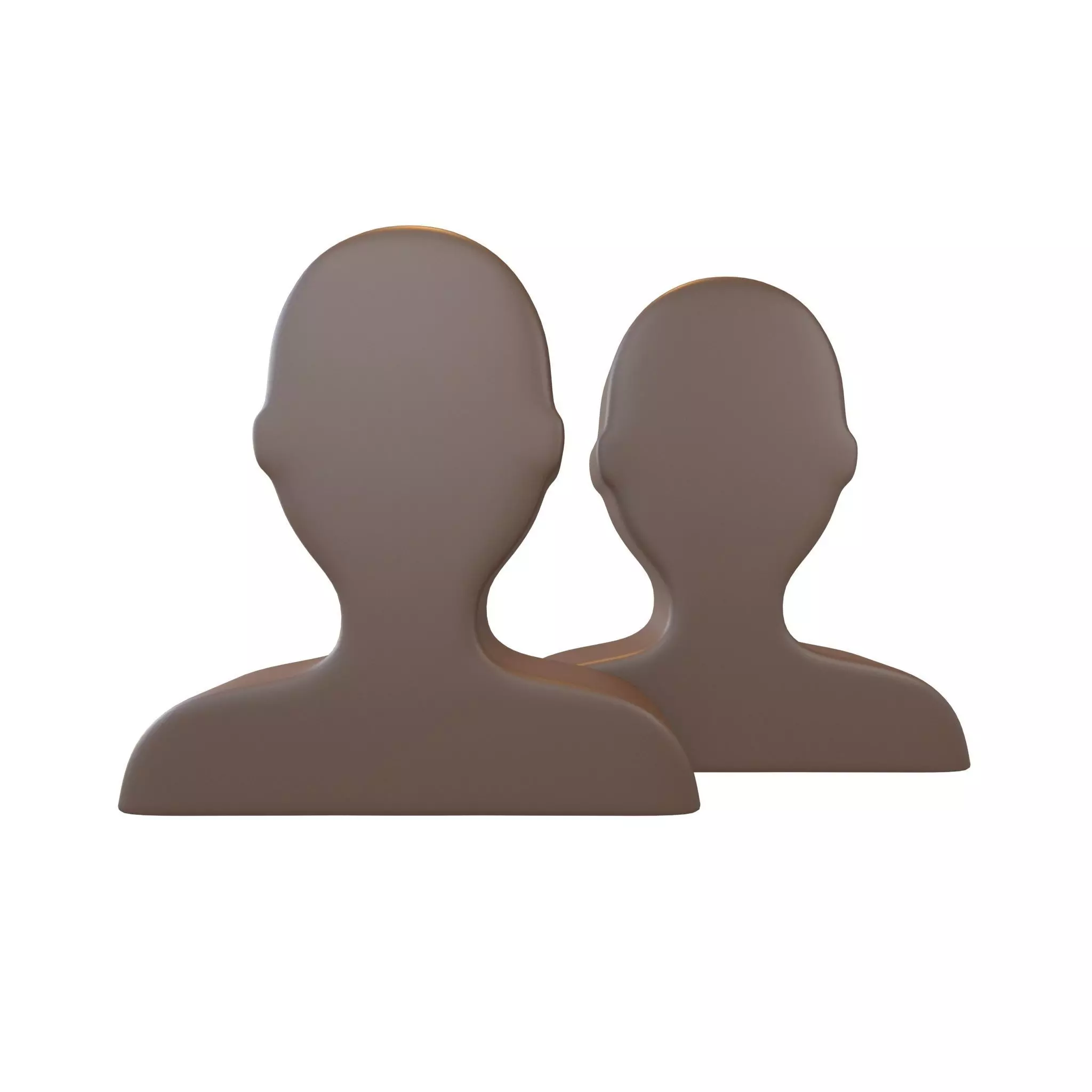 Two People Bust in Silhouette v1 007 Low-poly 3D model_0