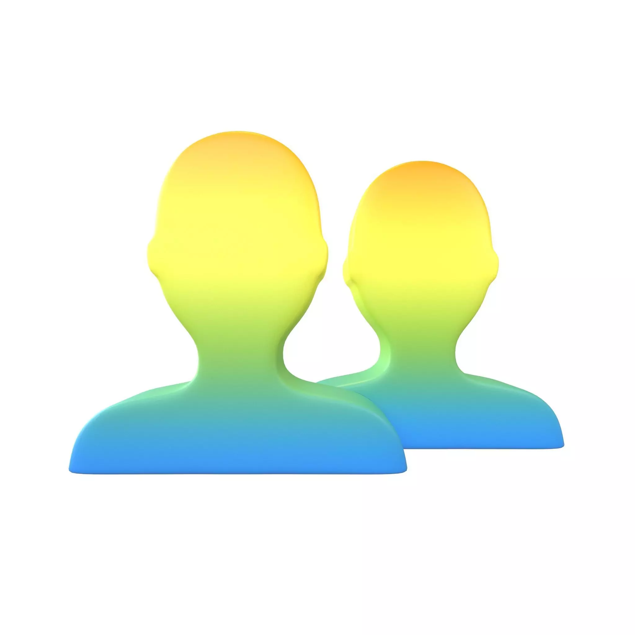 Two People Bust in Silhouette v1 009 Low-poly 3D model_0