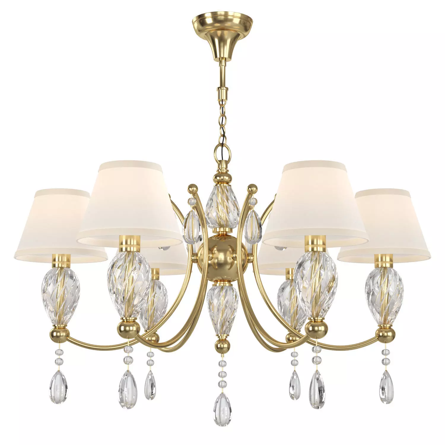 Murano pendant chandelier 3D model_0