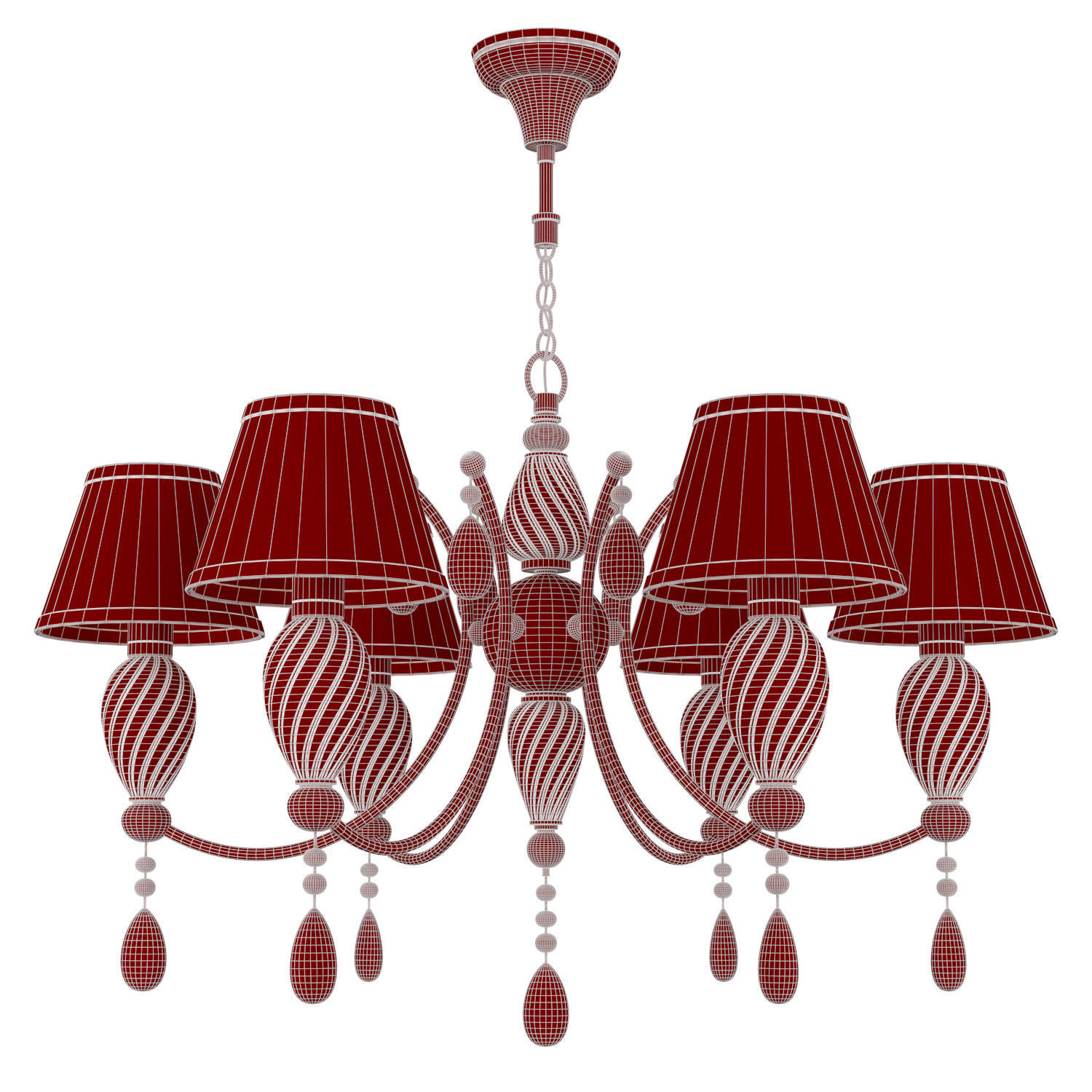 Murano pendant chandelier 3D model_2