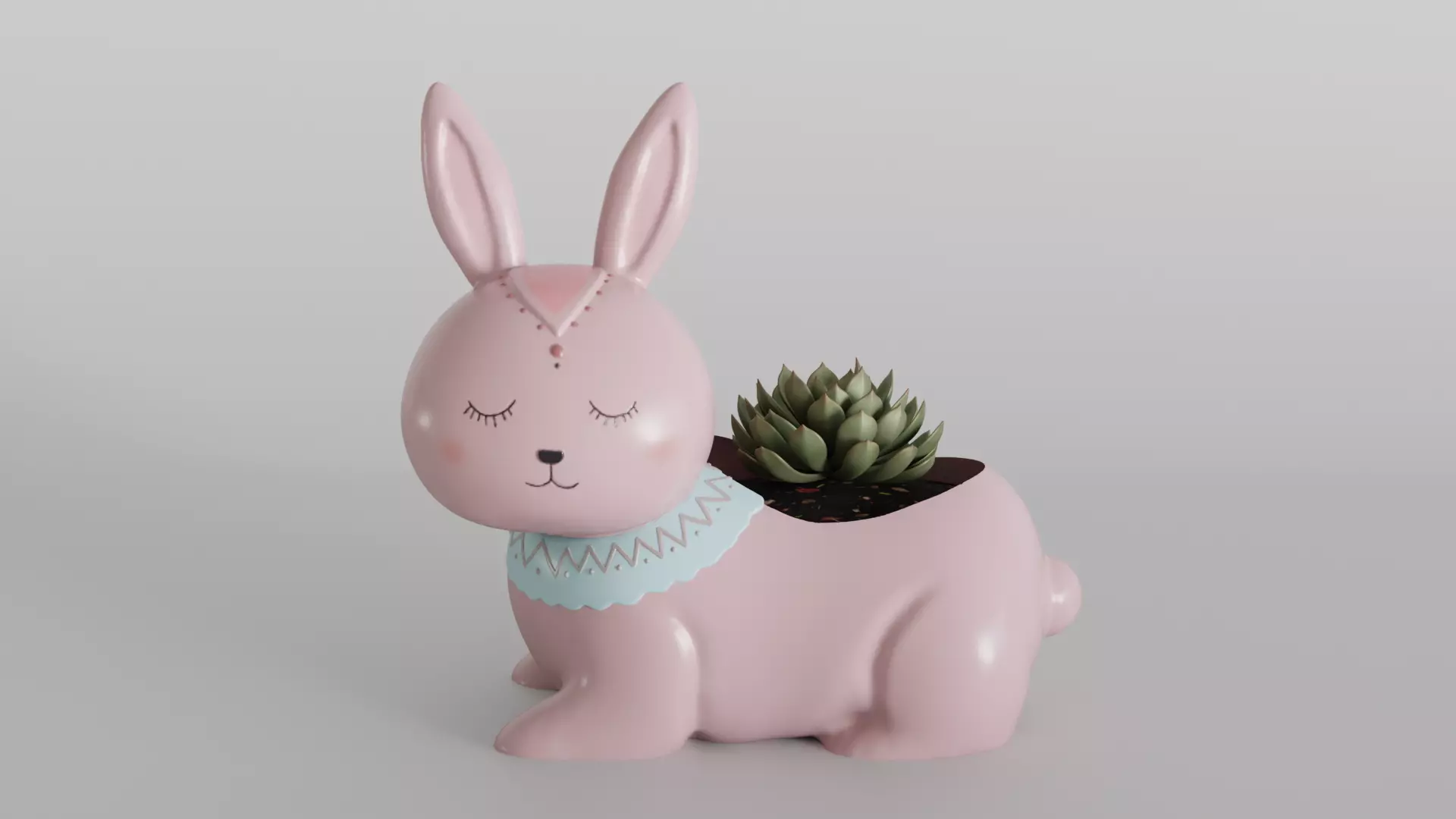 Adorable Bunny Succulent Planter 3D print model