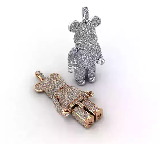 BearBrick Pendant Full Diamond 02 3D print model