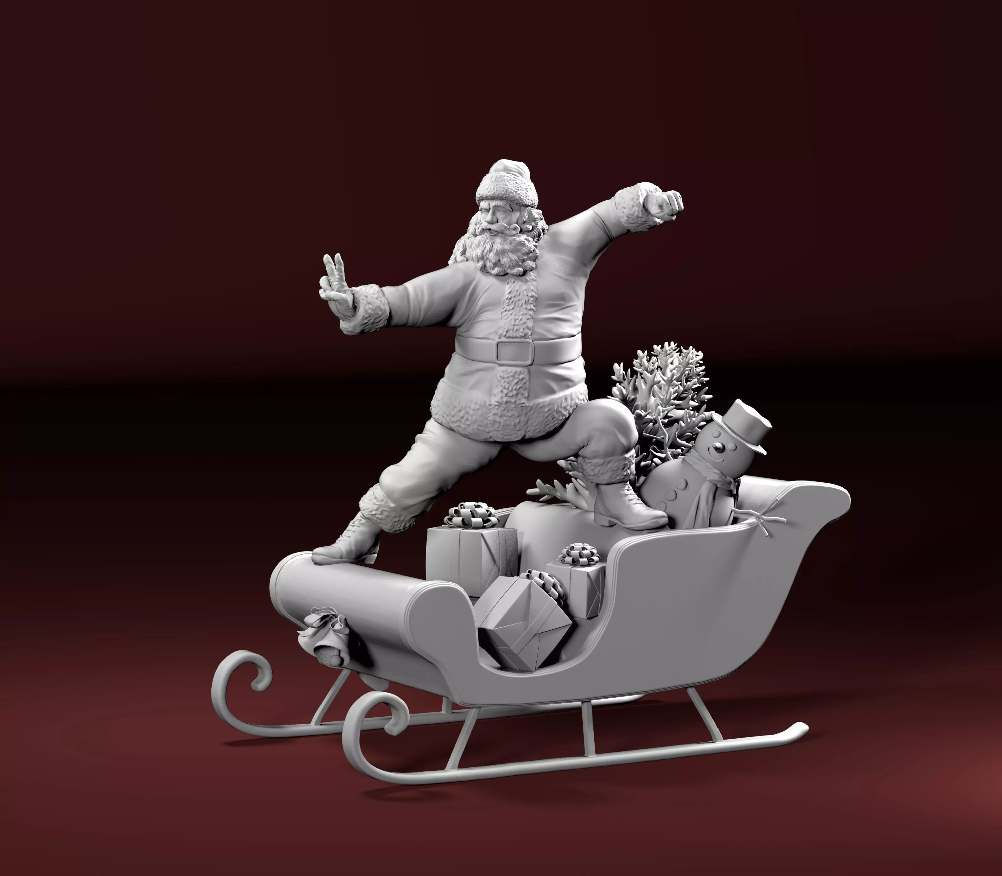 Kungfu Santa 3D print model