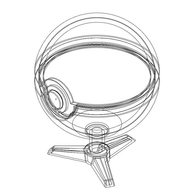 POKEBALL and STAND 3D print model_4