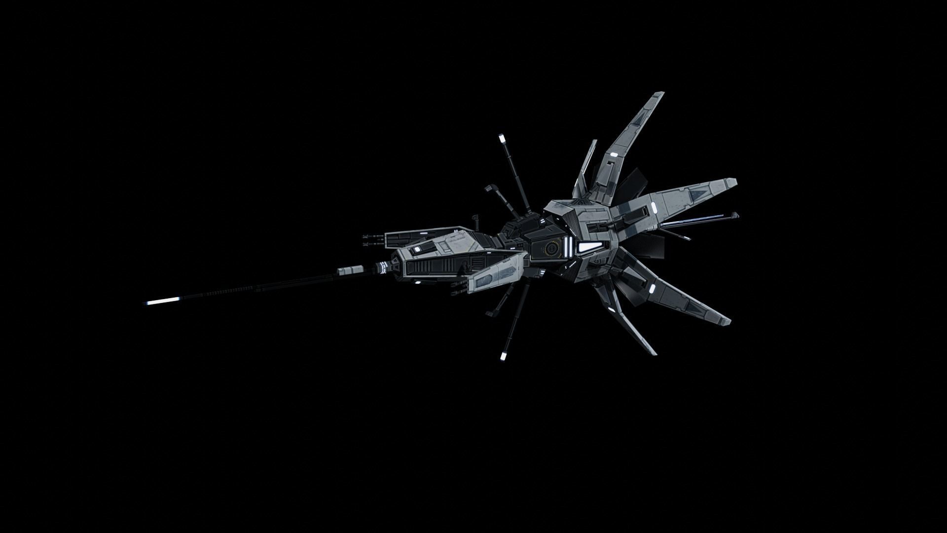 Deep Space Communications Spire Game Asset 3D model_3