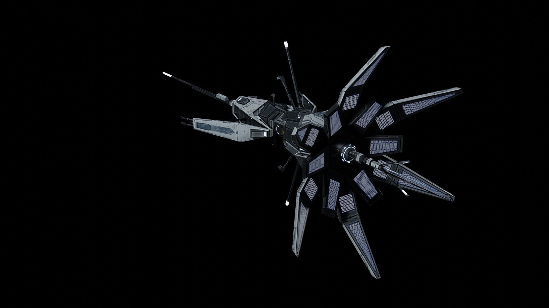 Deep Space Communications Spire Game Asset 3D model_6