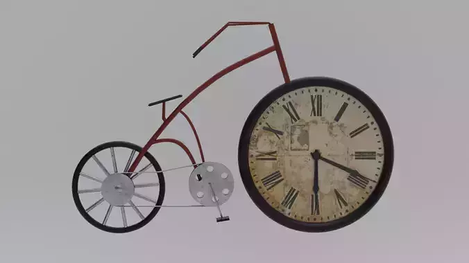 French Wall Clock Bike 3D model