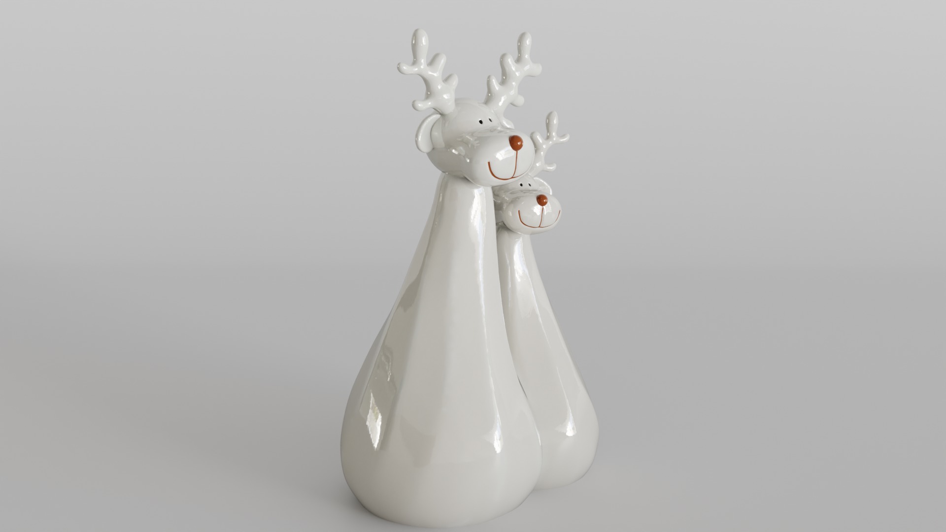 Charming Minimalist Reindeer Couple Sculpture 3D print model_1