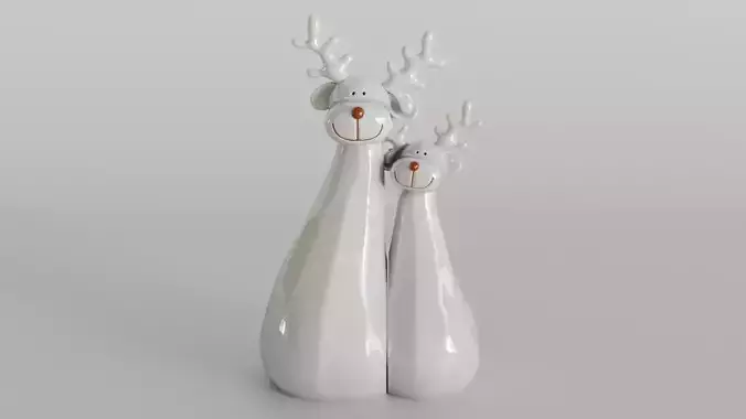 Charming Minimalist Reindeer Couple Sculpture 3D print model Charming Minimalist Reindeer Couple Sculpture 3D print model