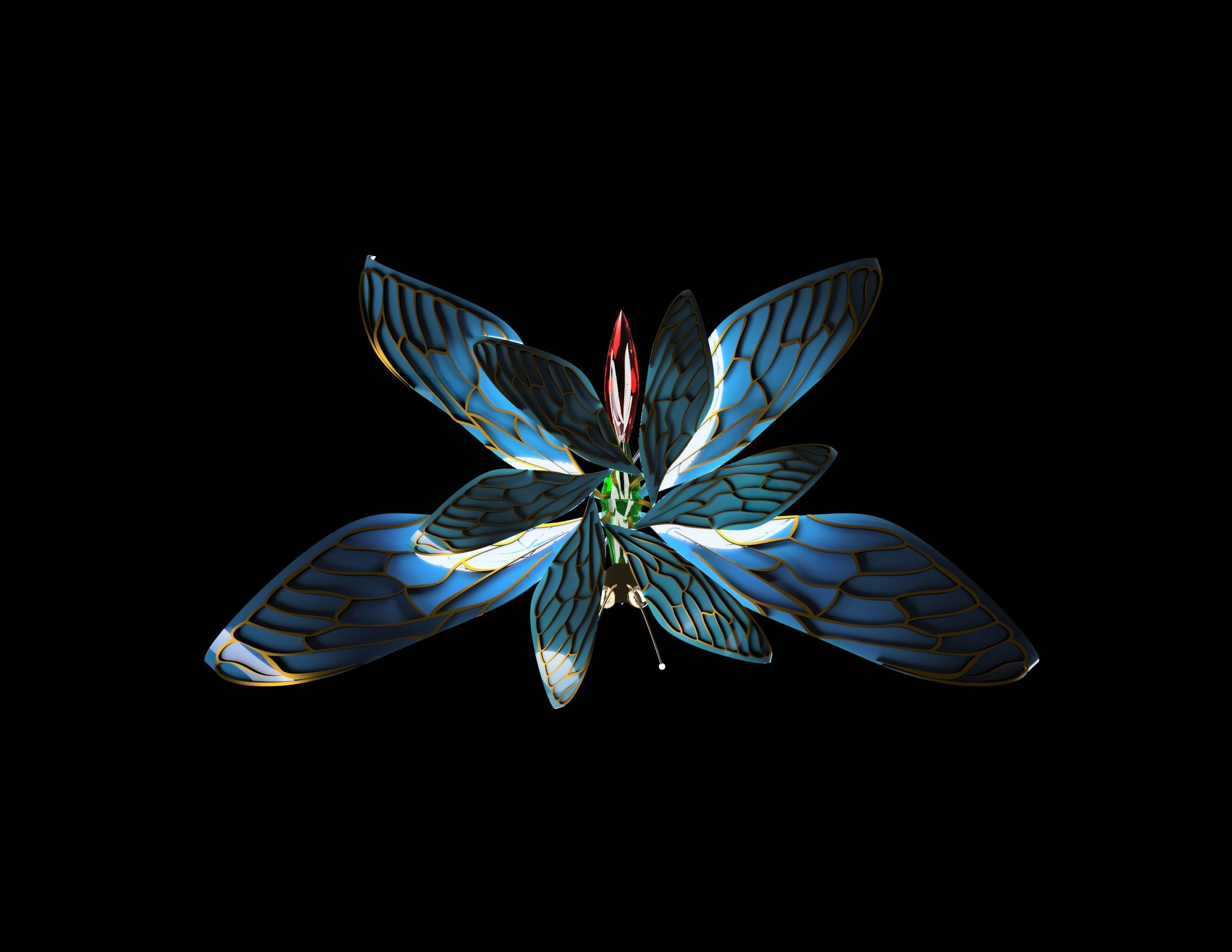 BUTTERFLY flying 3D model_1
