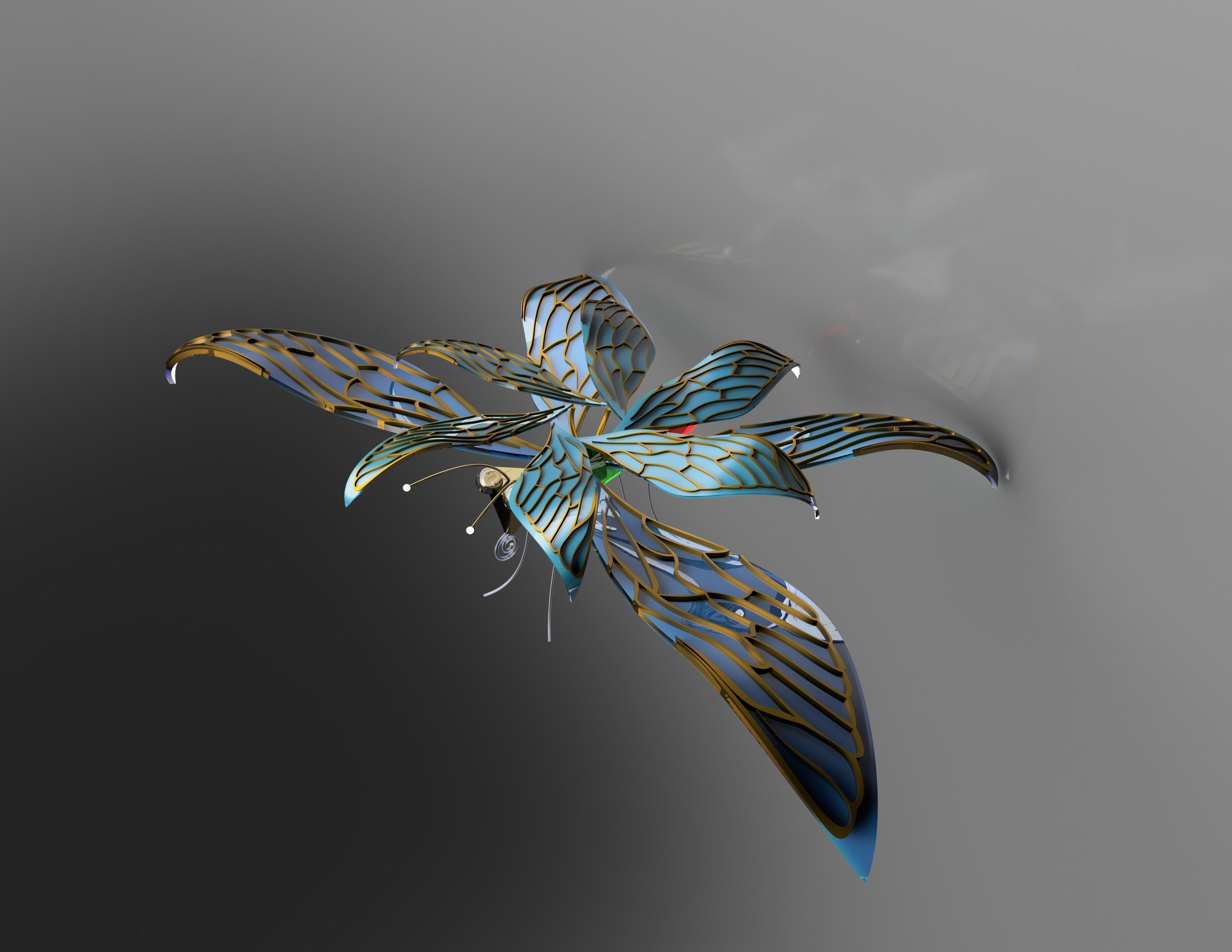 BUTTERFLY flying 3D model_2