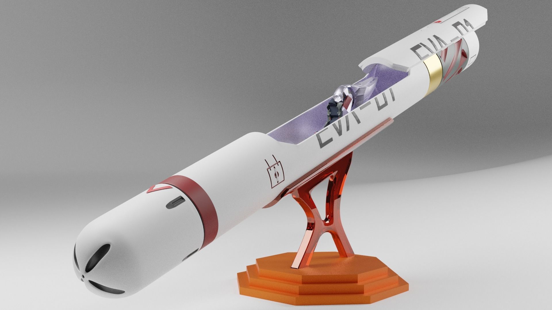 EVANGELION Entryplug with Unit-01 decals 3D print model_2