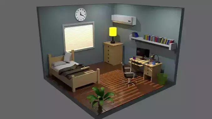 Isometric bedroom