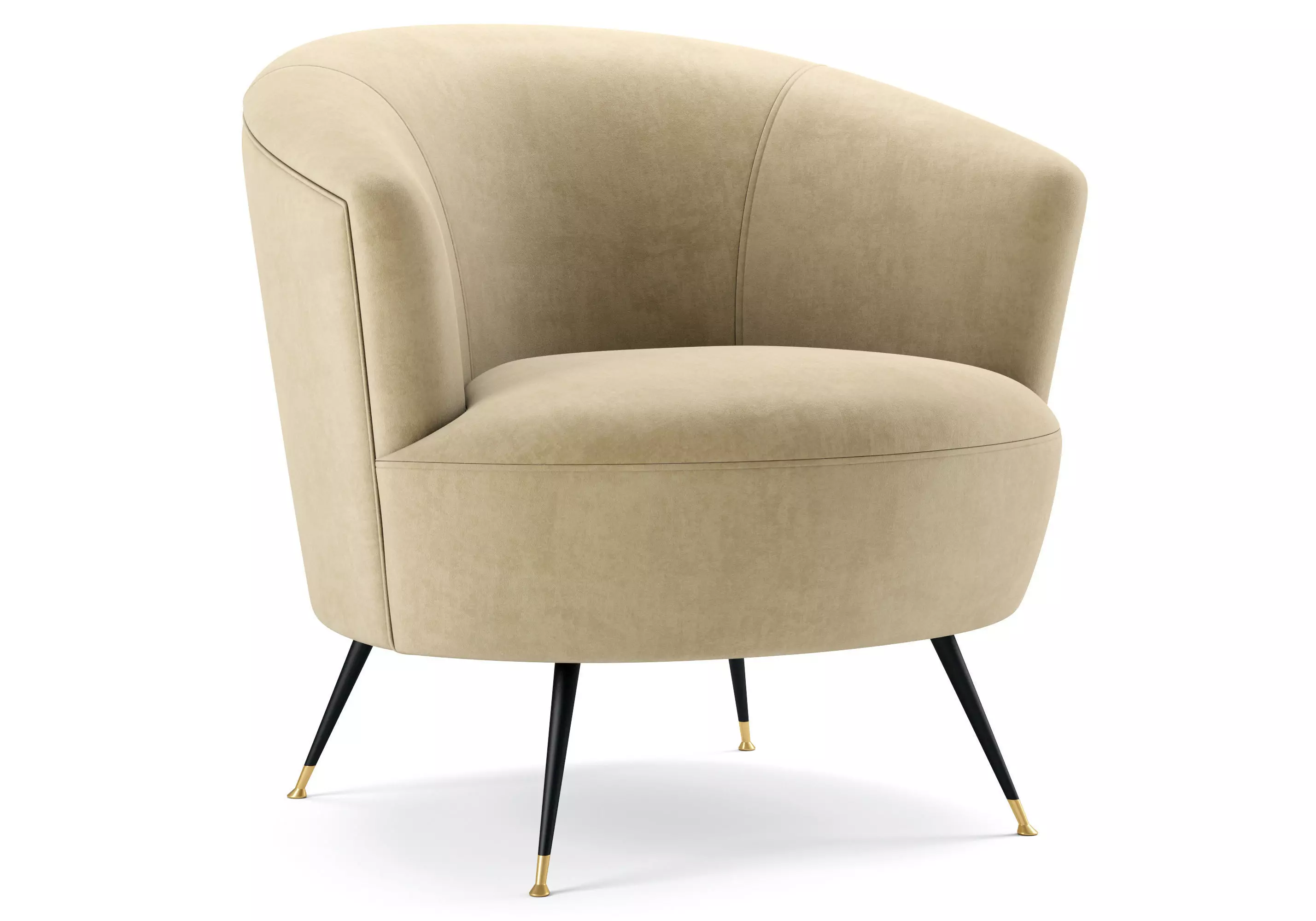Safavieh Arlette Velvet Retro Mid Century Accent Chair 3D model