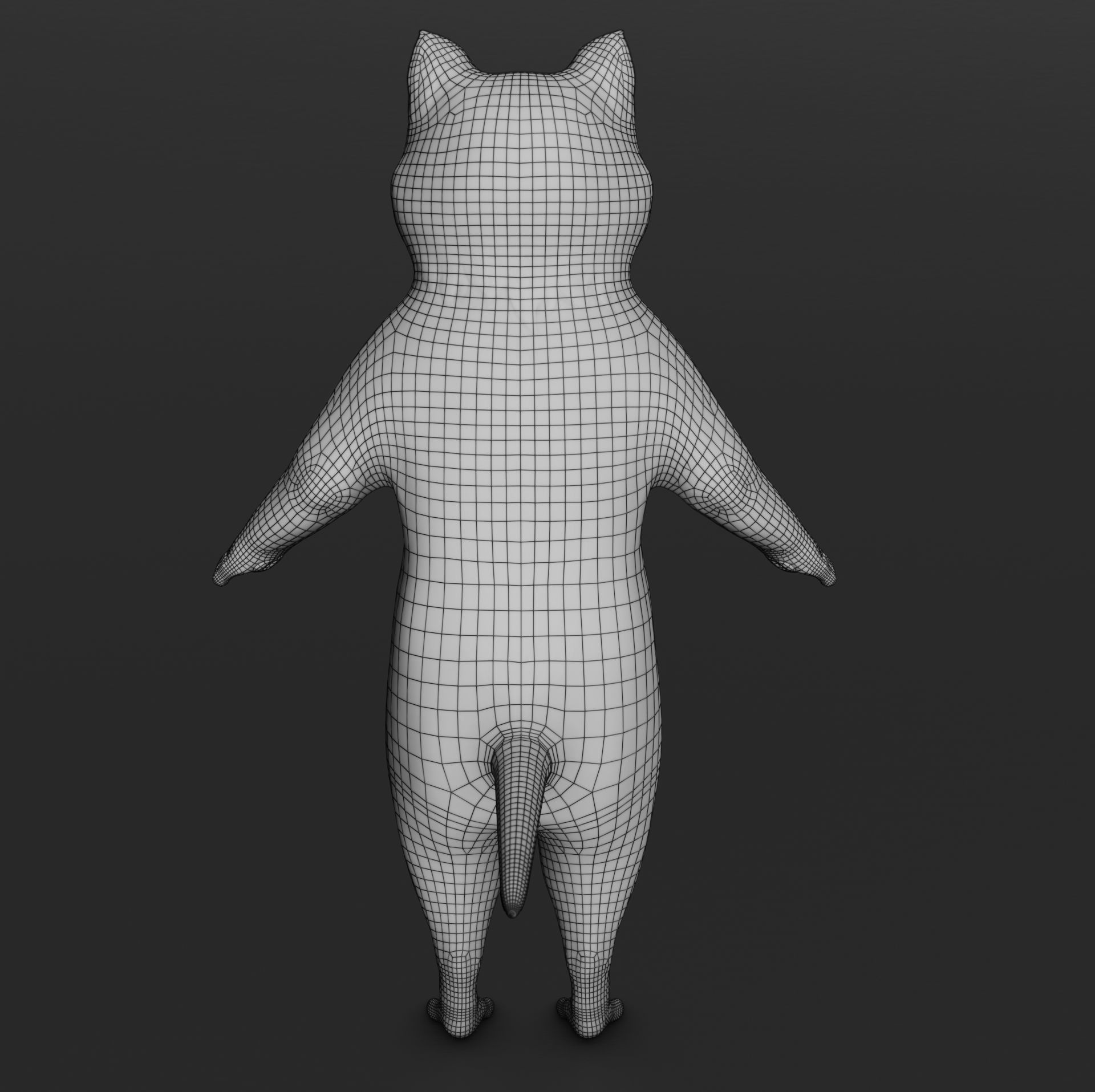 Cartoon cat Low-poly 3D model_11