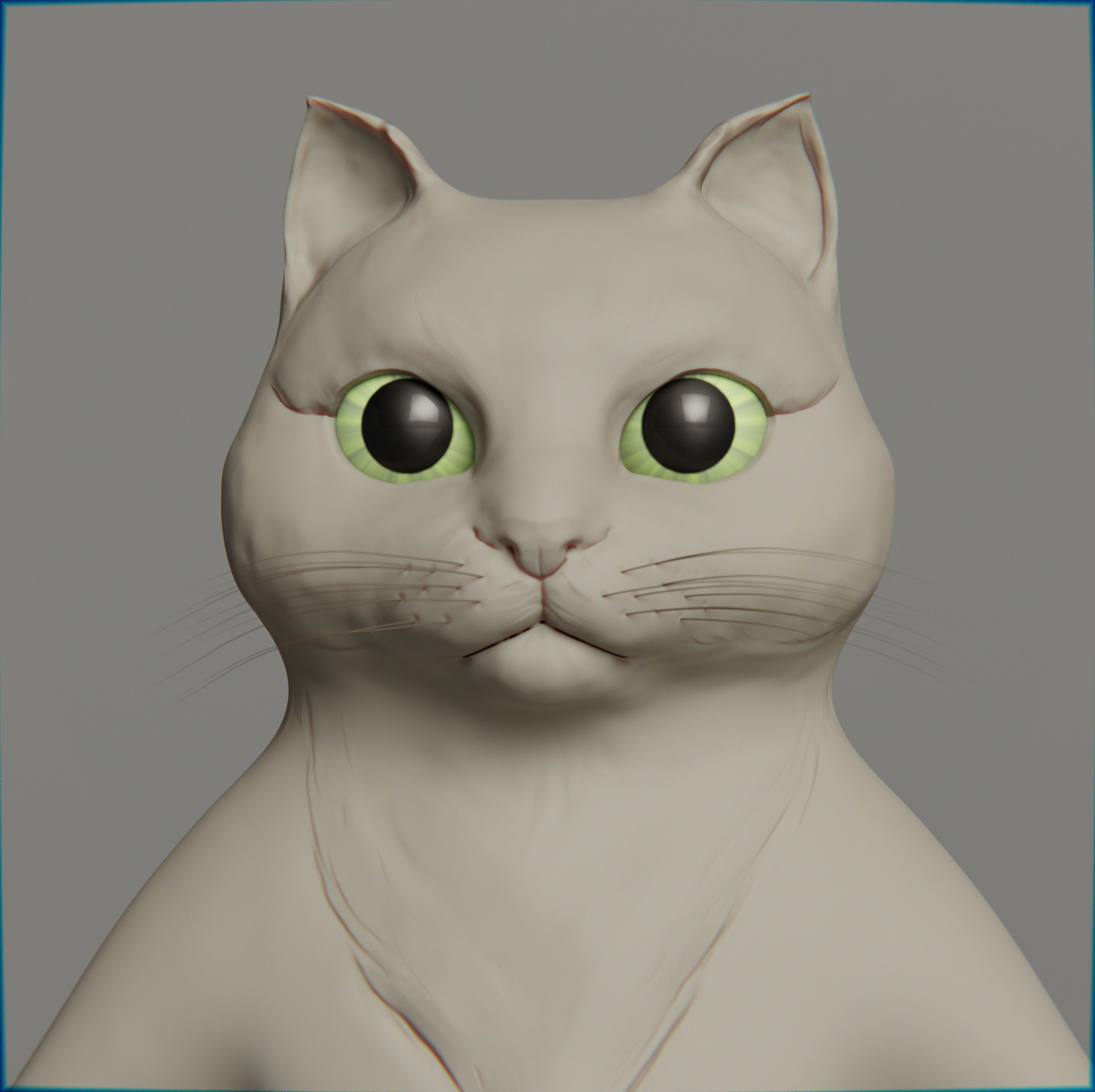 Cartoon cat Low-poly 3D model_6