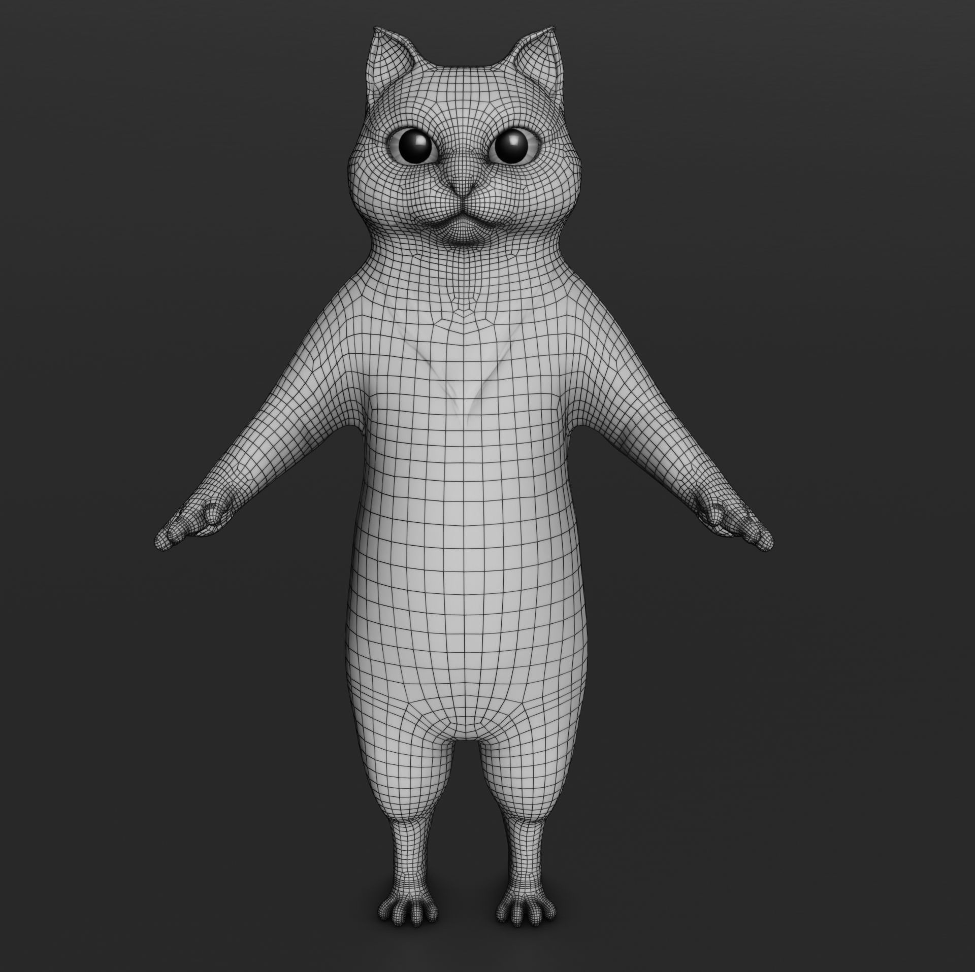 Cartoon cat Low-poly 3D model_10