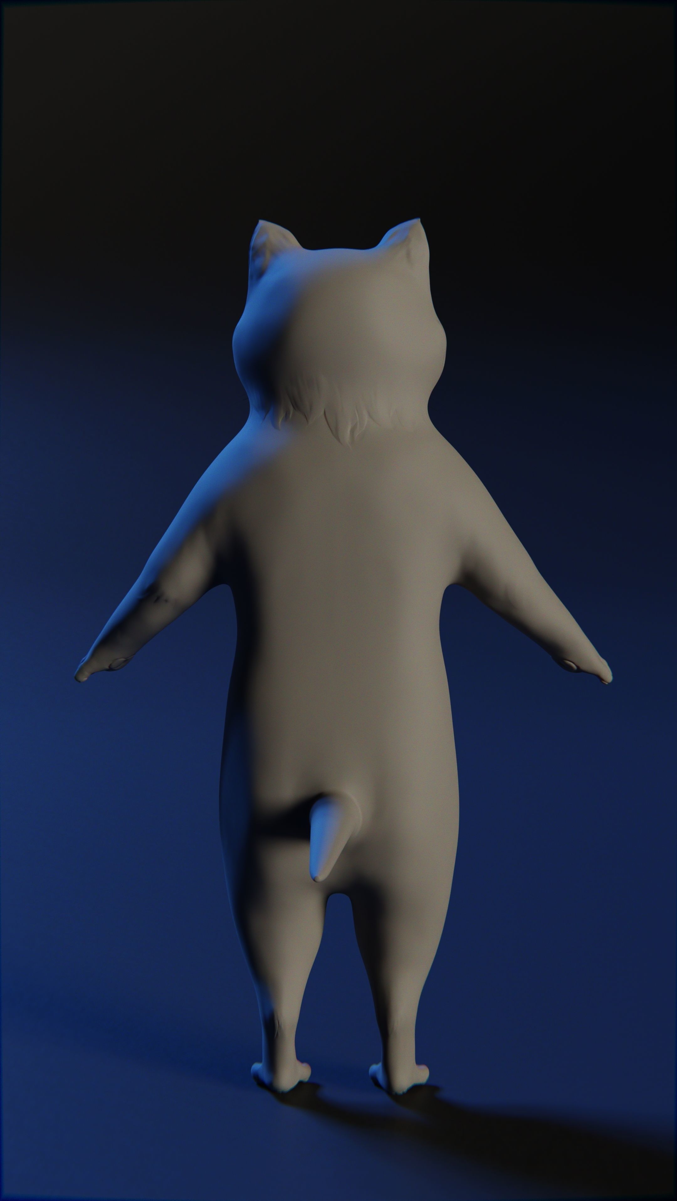 Cartoon cat Low-poly 3D model_5