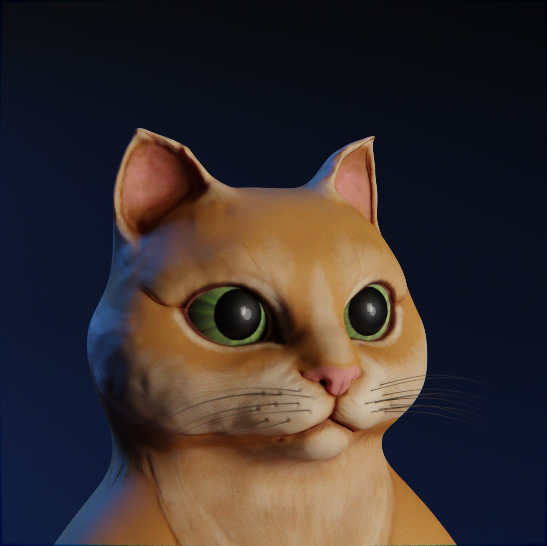 Cartoon cat Low-poly 3D model_9