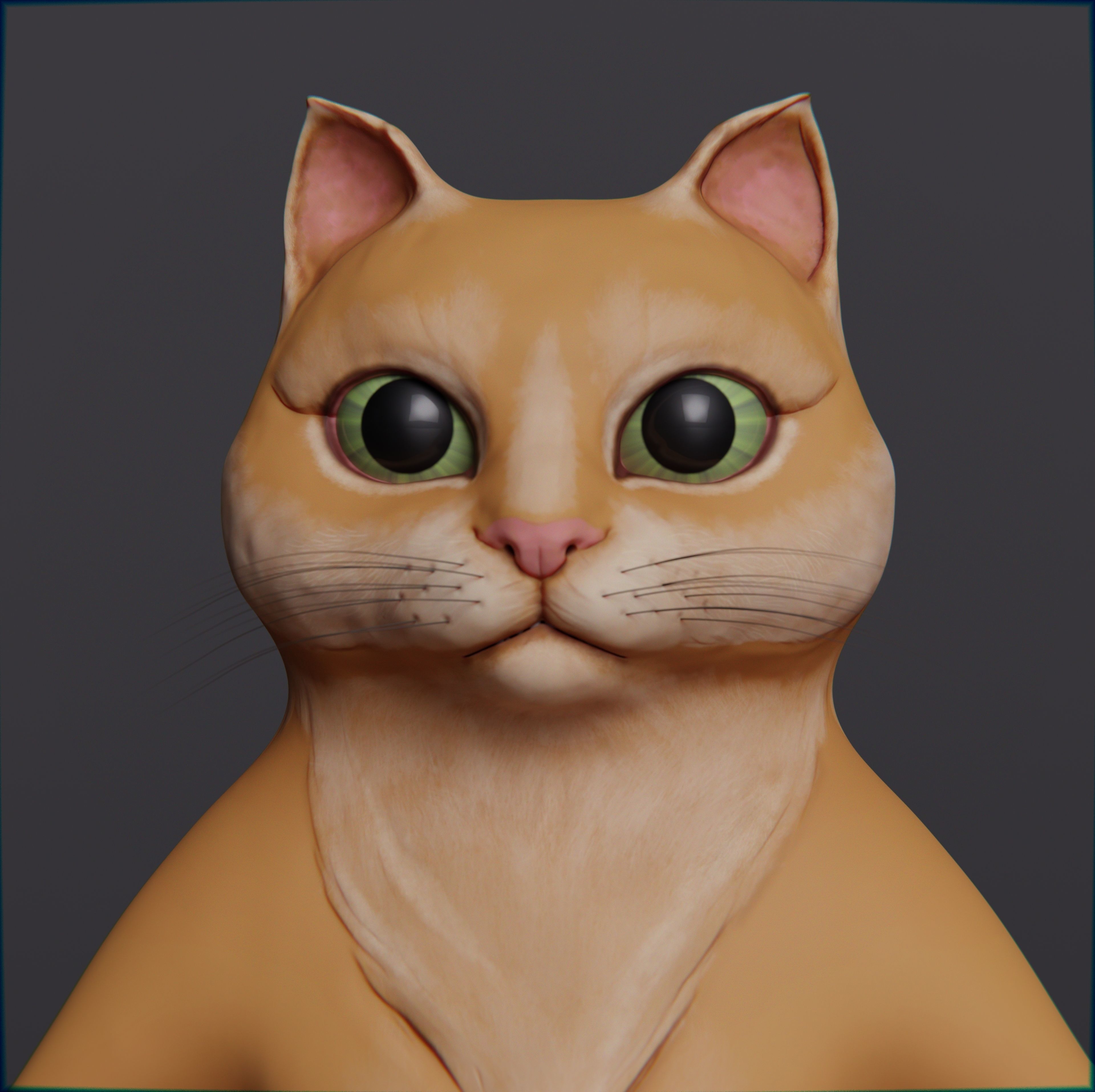 Cartoon cat Low-poly 3D model_8