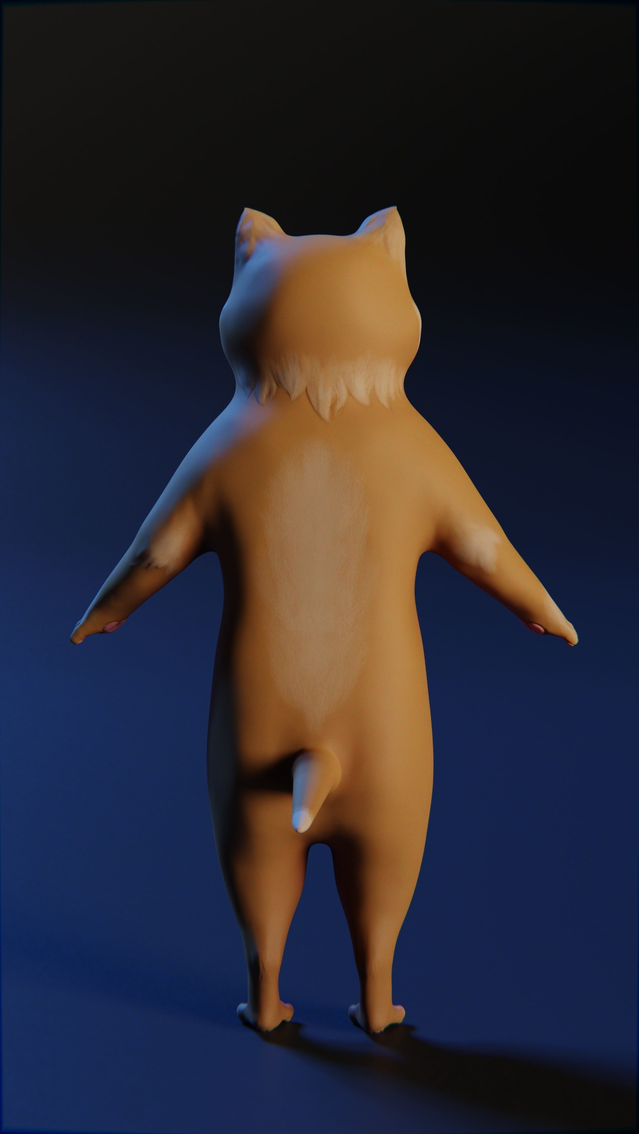 Cartoon cat Low-poly 3D model_3