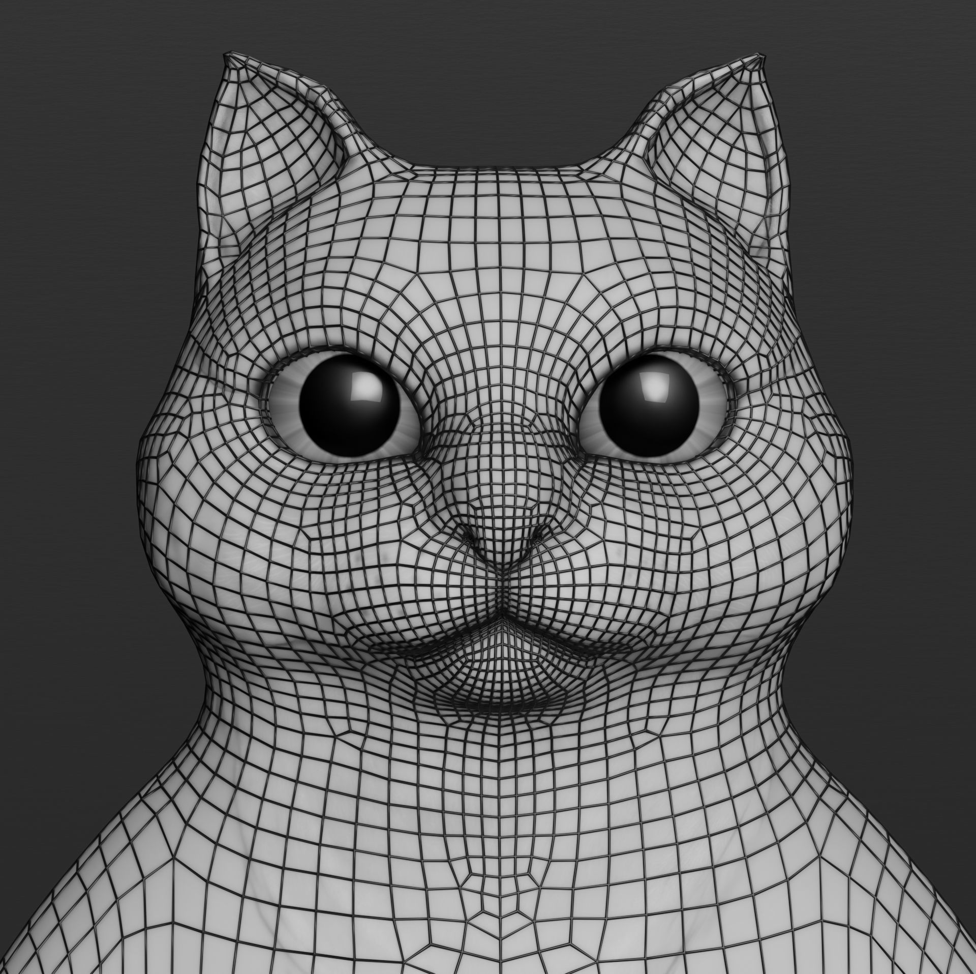 Cartoon cat Low-poly 3D model_12