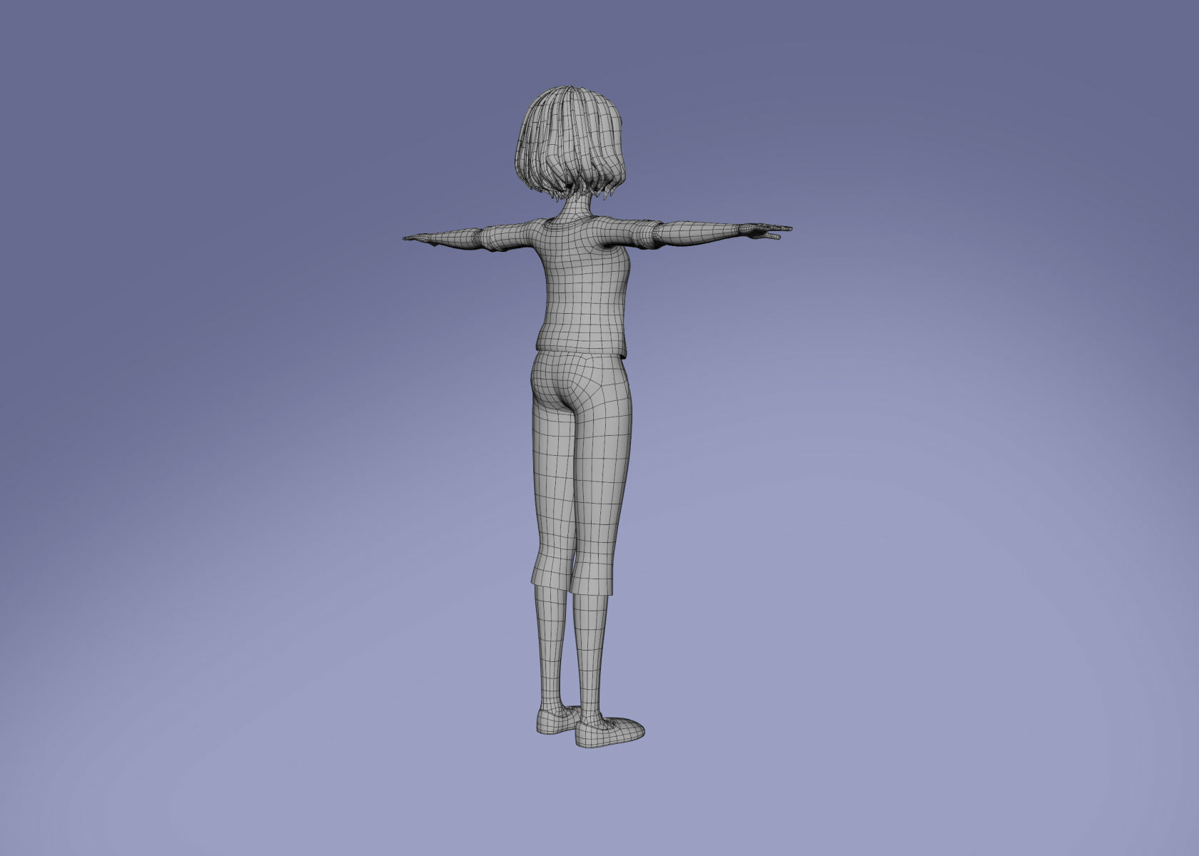 Cartoon Woman 3D model Rigged 3D model_24