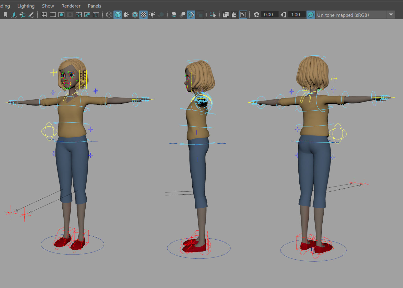 Cartoon Woman 3D model Rigged 3D model_27