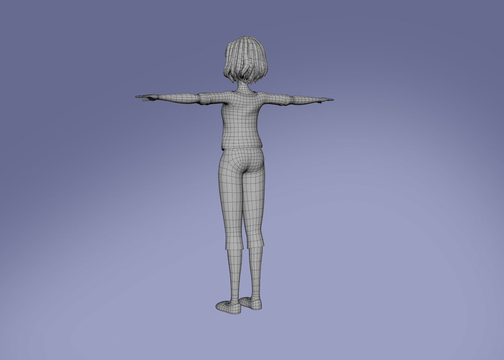 Cartoon Woman 3D model Rigged 3D model_22