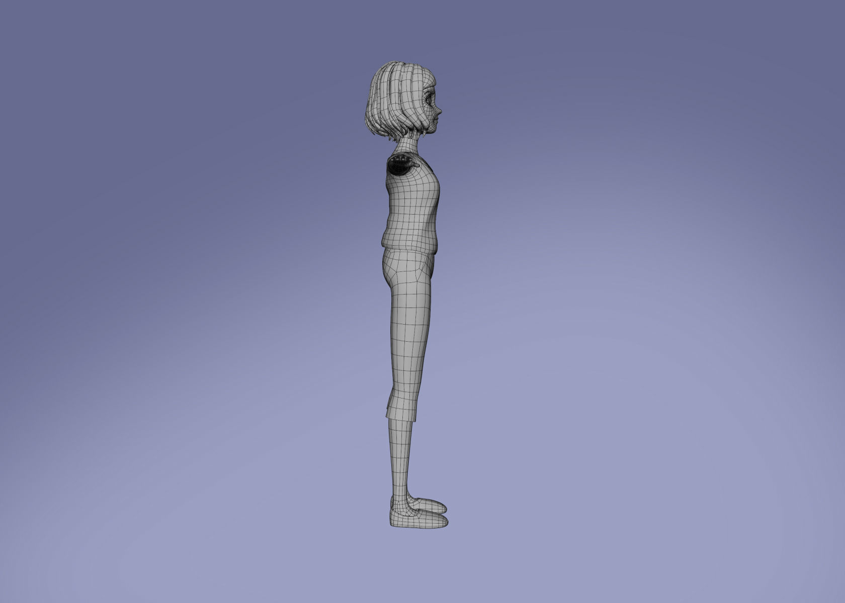 Cartoon Woman 3D model Rigged 3D model_25