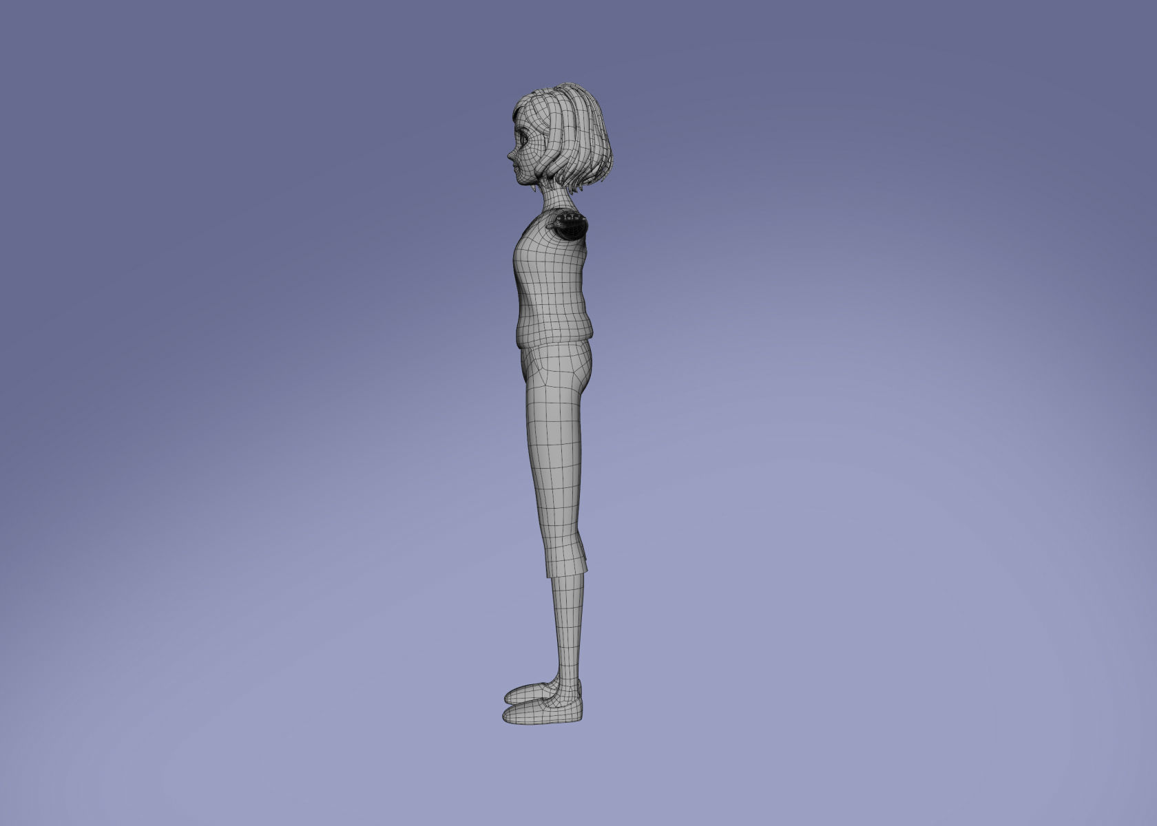 Cartoon Woman 3D model Rigged 3D model_21