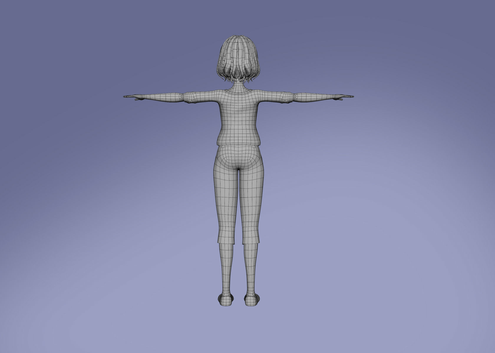 Cartoon Woman 3D model Rigged 3D model_23