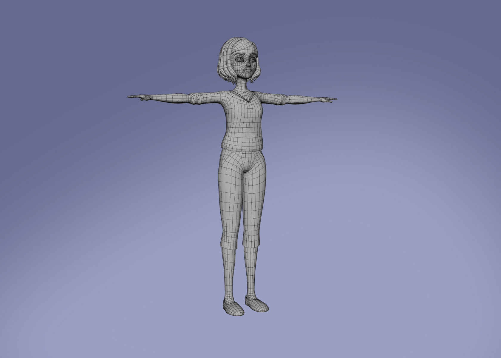Cartoon Woman 3D model Rigged 3D model_26