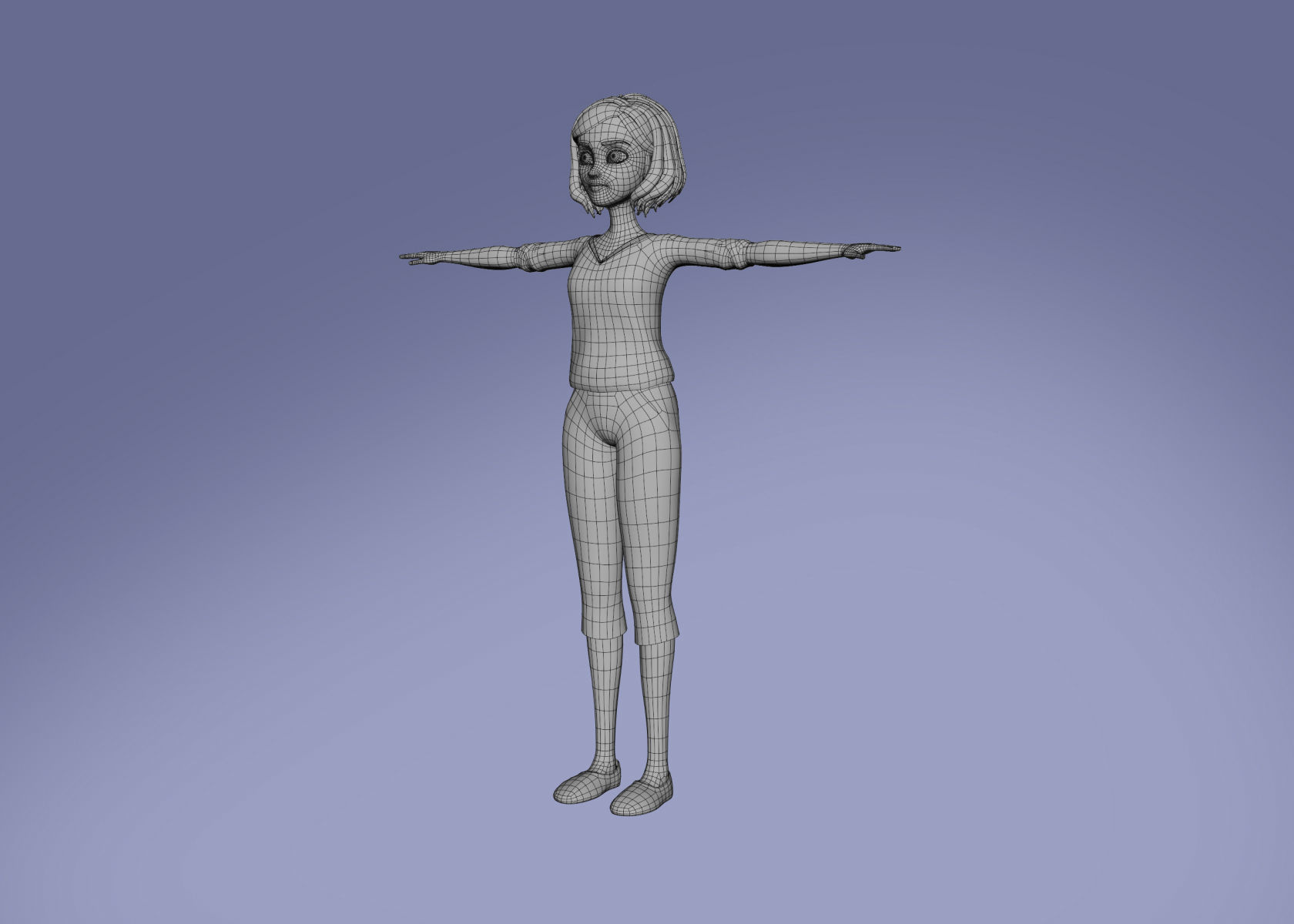 Cartoon Woman 3D model Rigged 3D model_20