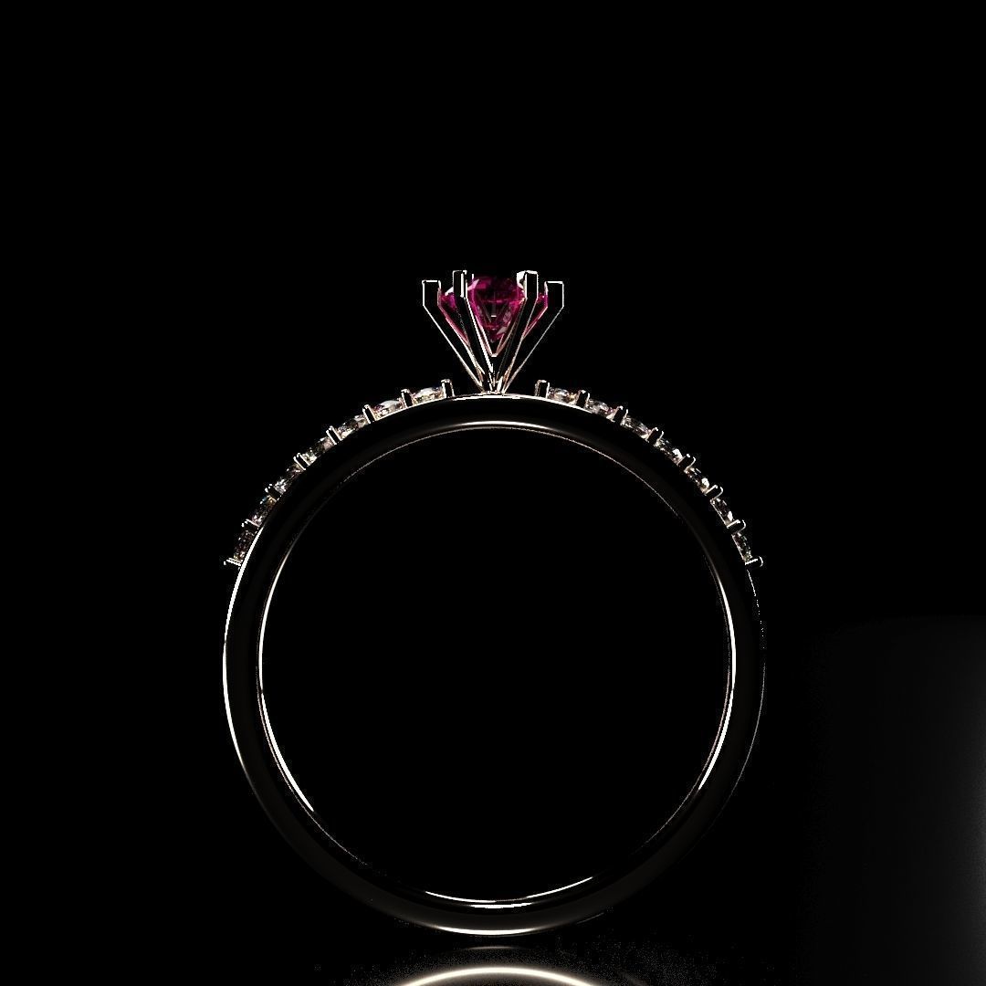 3D gold Diamond Ring for Wedding and Engagement  3D model_6